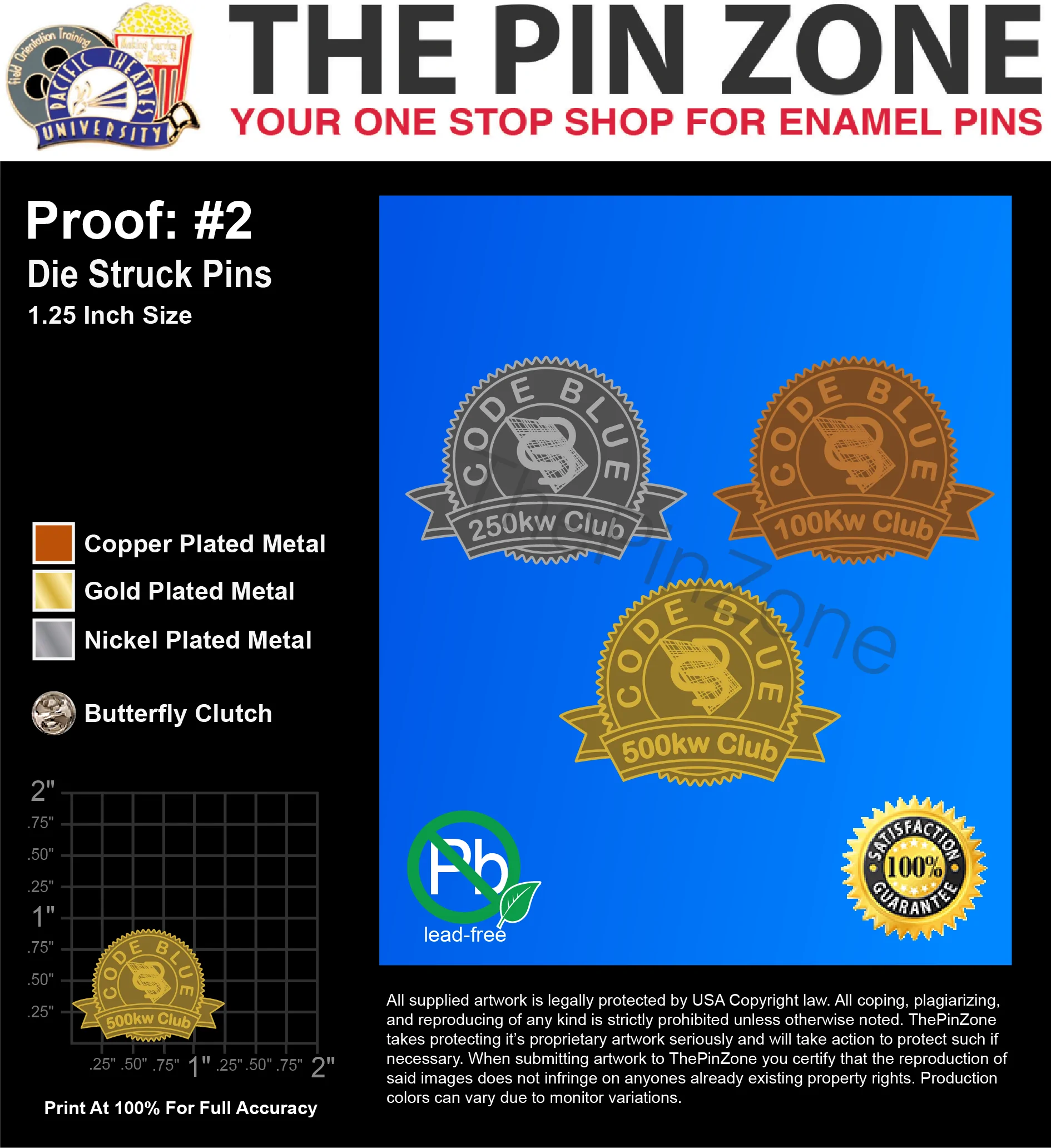 150 “CBOG SOLAR” LAPEL PINS: PROOF #1