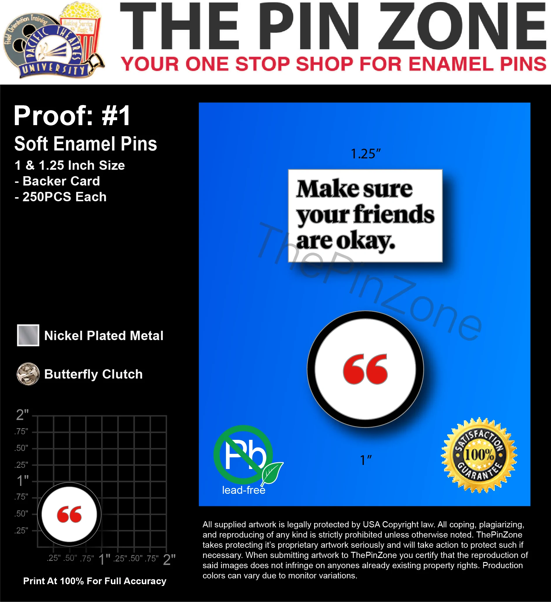 500 “MSYFAO” LAPEL PINS: PROOF #1