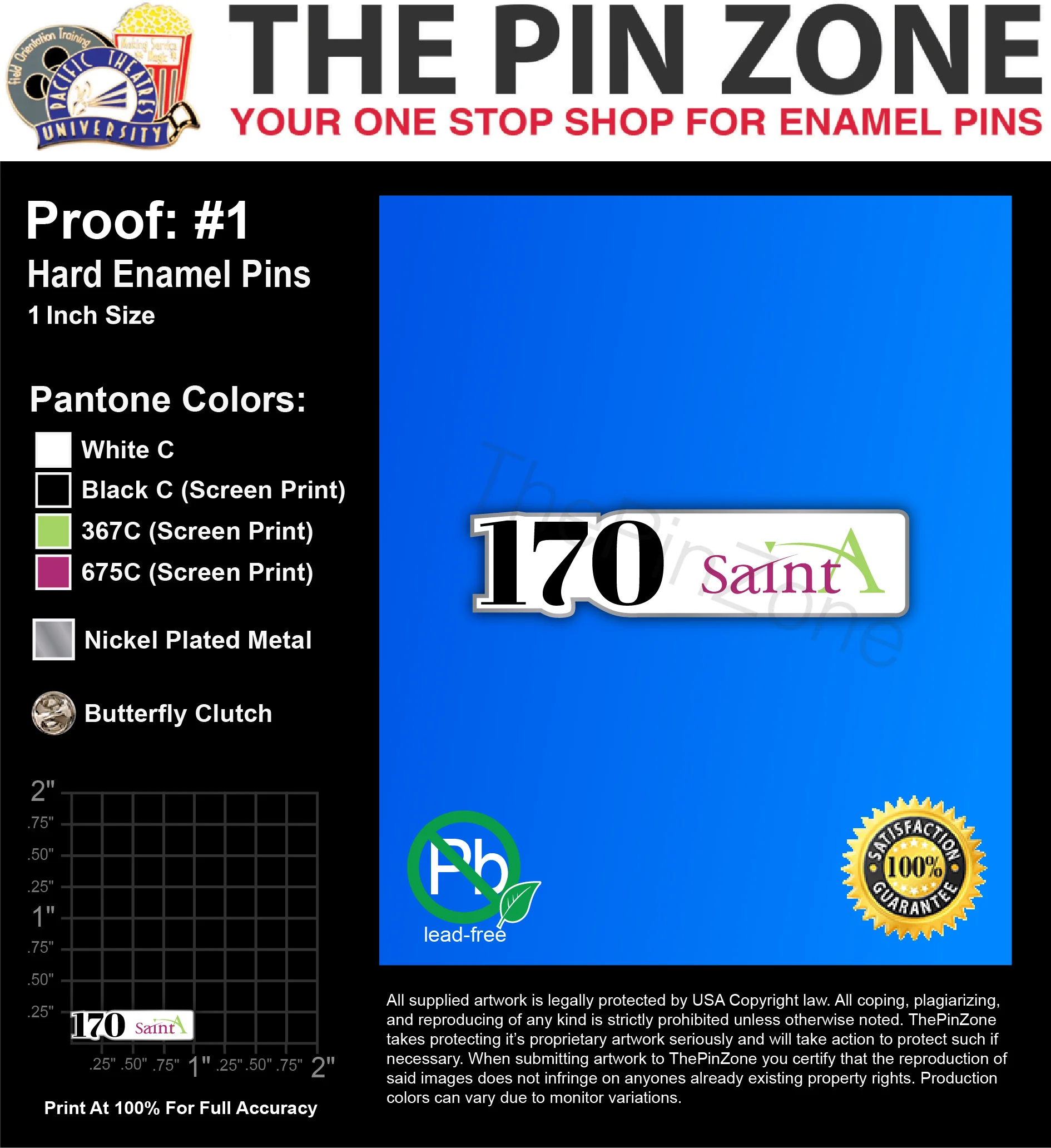 500 “170 SAINTA” LAPEL PINS: PROOF #1