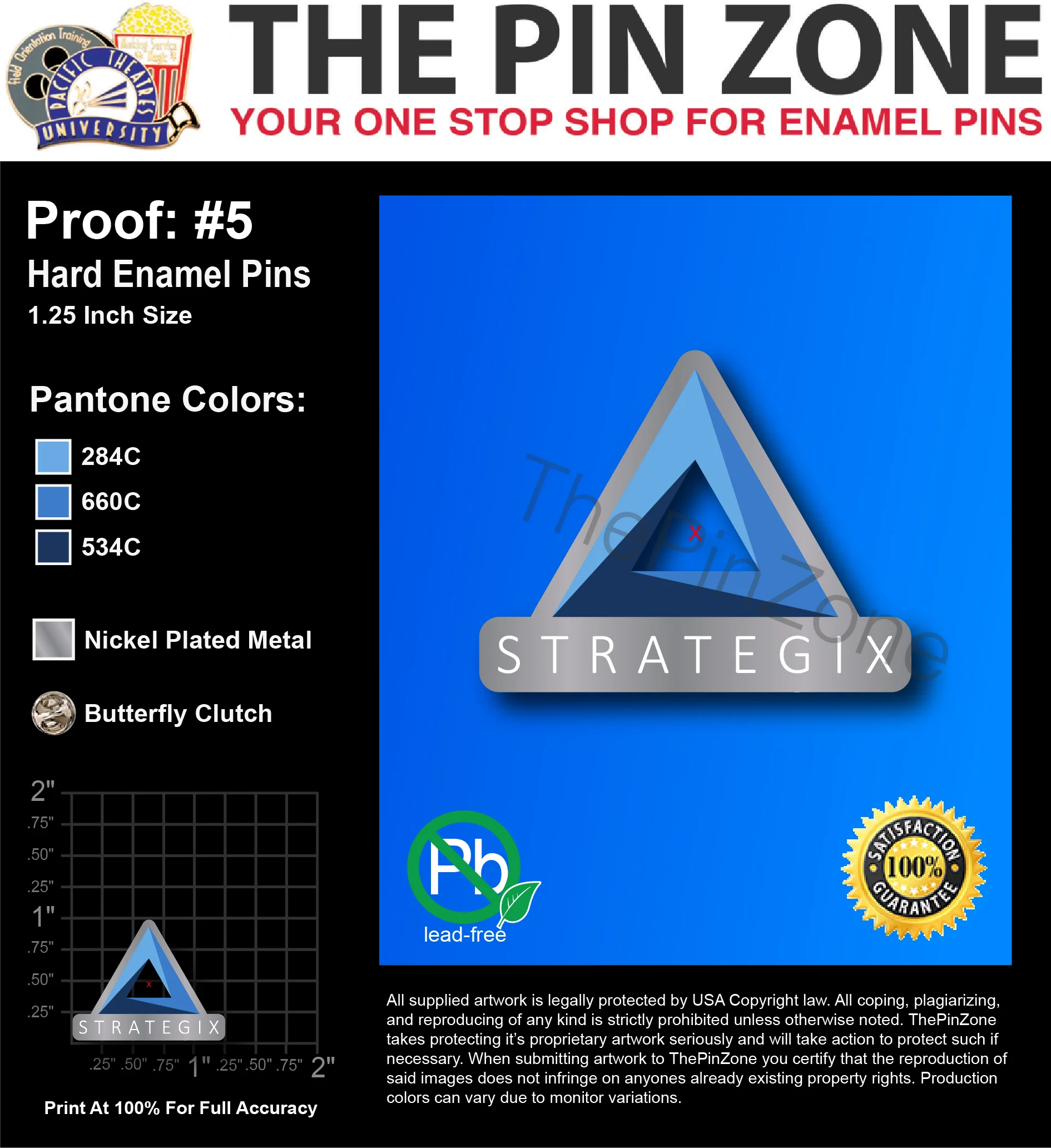 50 “STRATEGIX” LAPEL PINS: PROOF #5