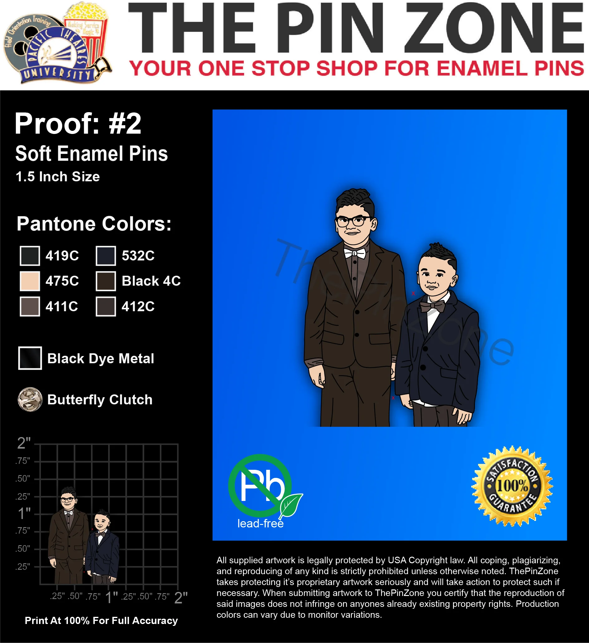 50 “JONNY” LAPEL PINS: PROOF #2