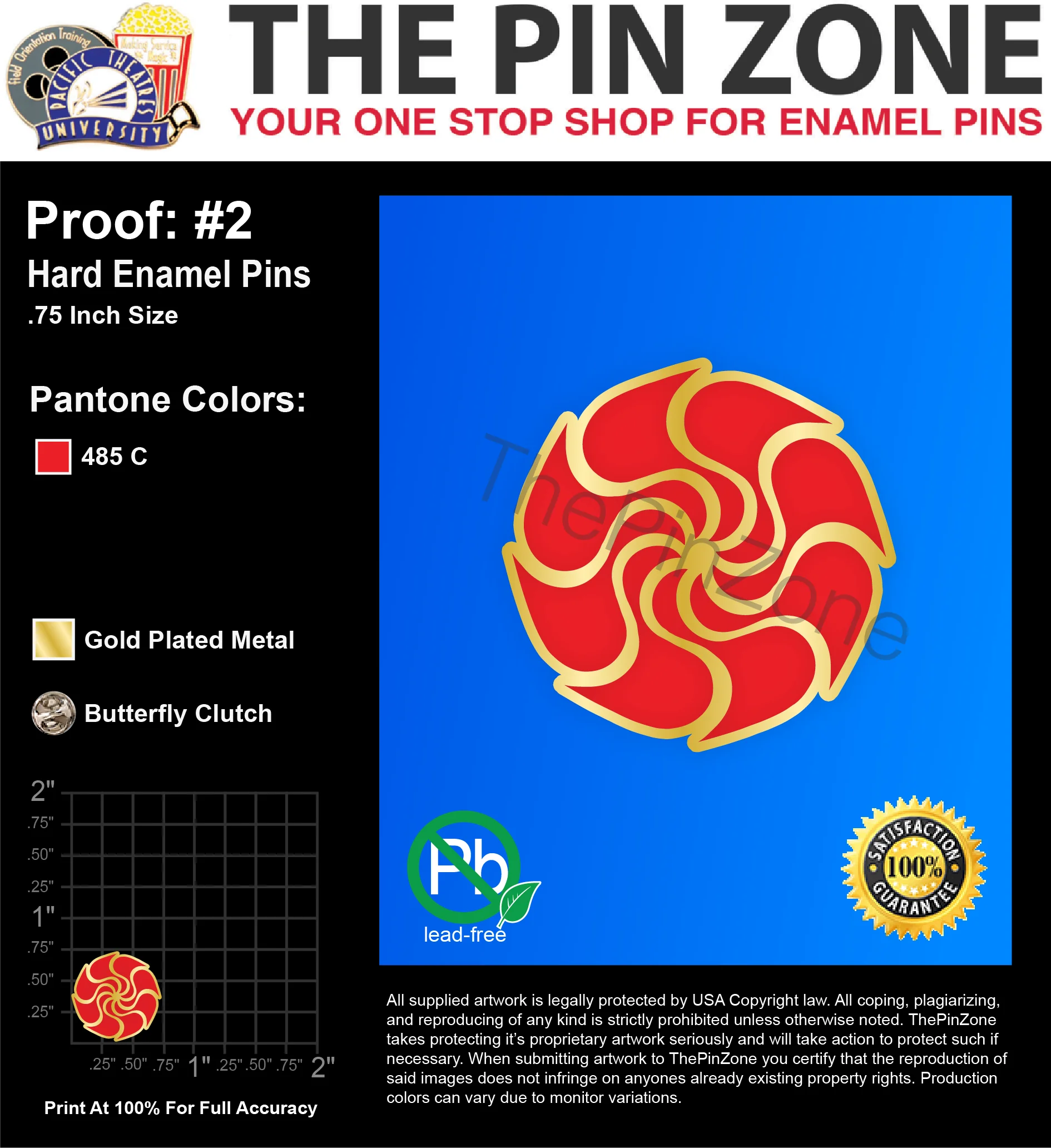 1000 “SUNWAVE” LAPEL PINS: PROOF #2