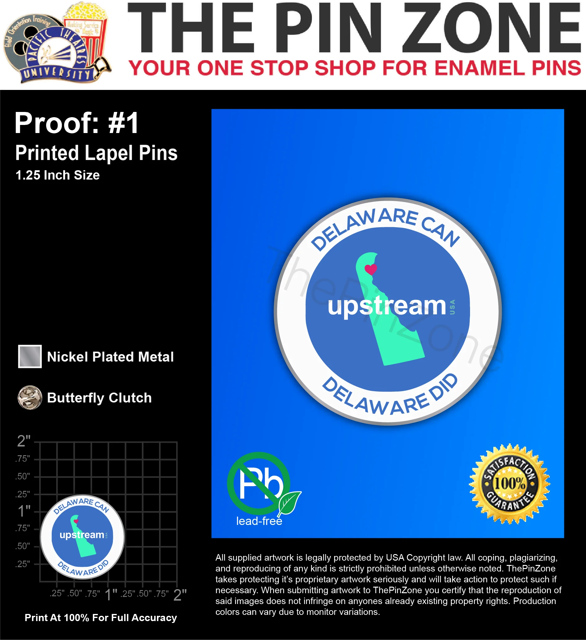 20 “DELWARE CAN” LAPEL PINS: PROOF #1