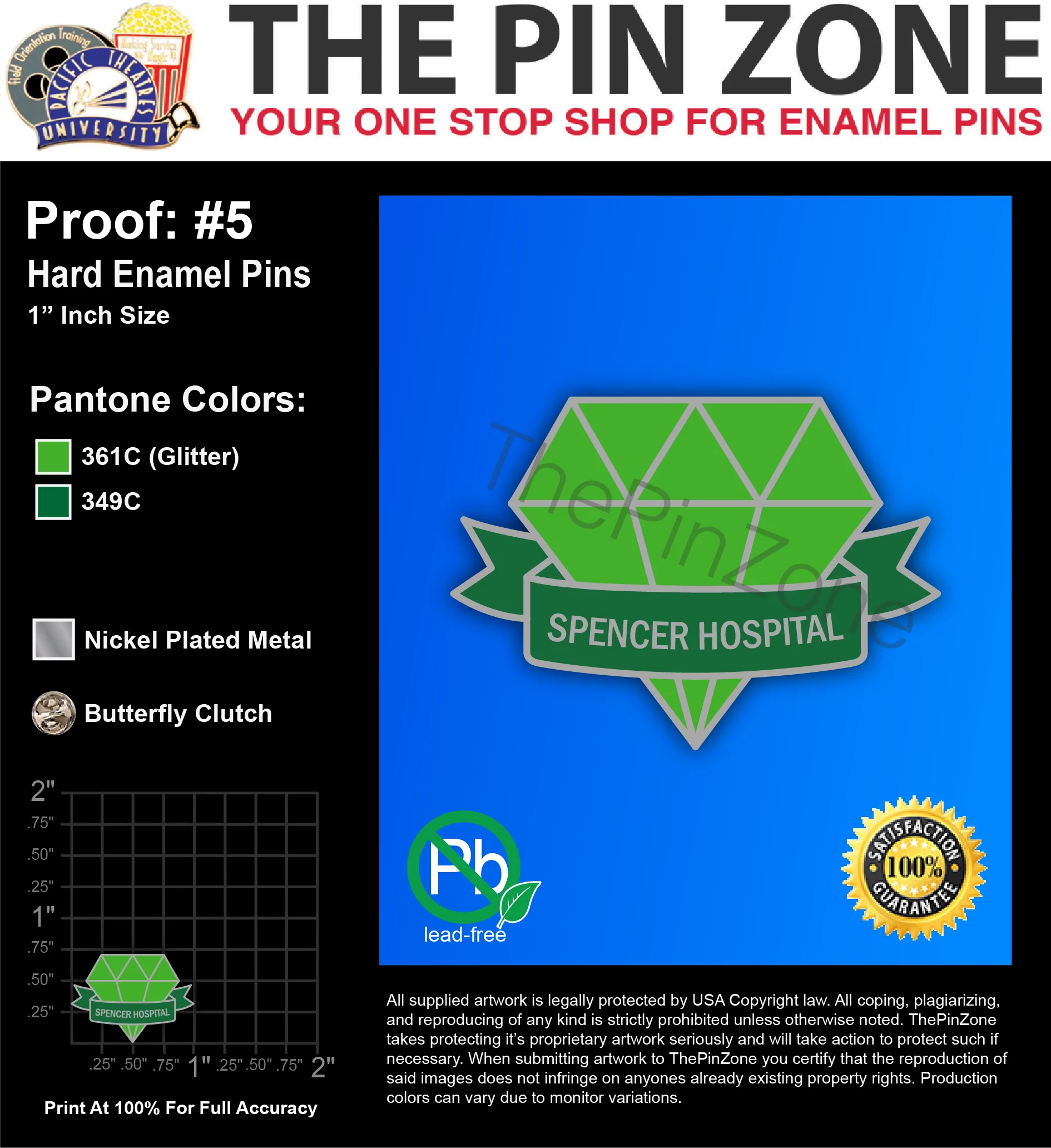 250 “YOU'RE A GEM” LAPEL PINS: PROOF #5