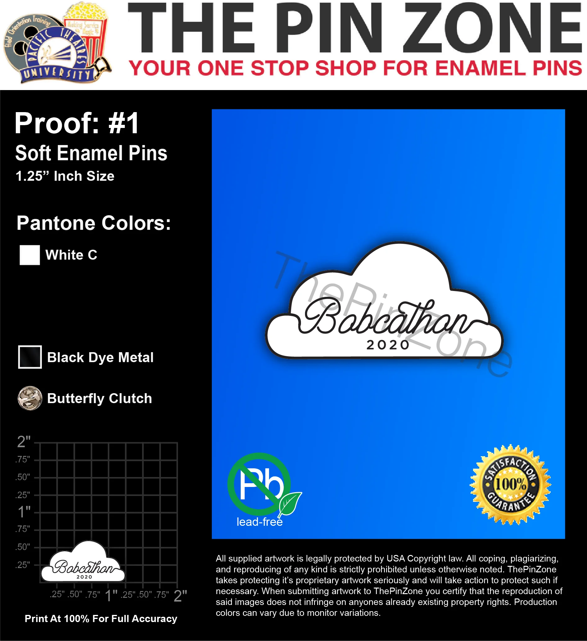 50 “BABCATHAN” LAPEL PINS: PROOF #1