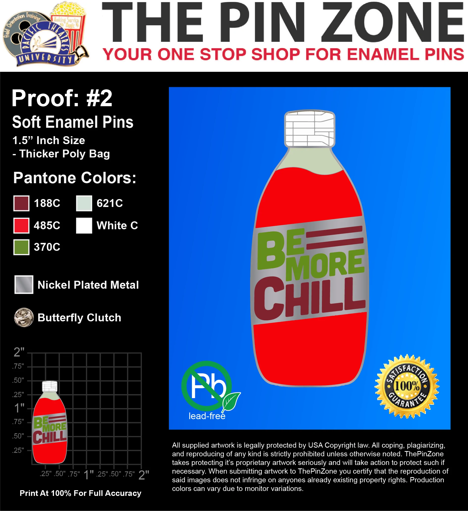 900 “BE MORE CHILL” LAPEL PINS: PROOF #2