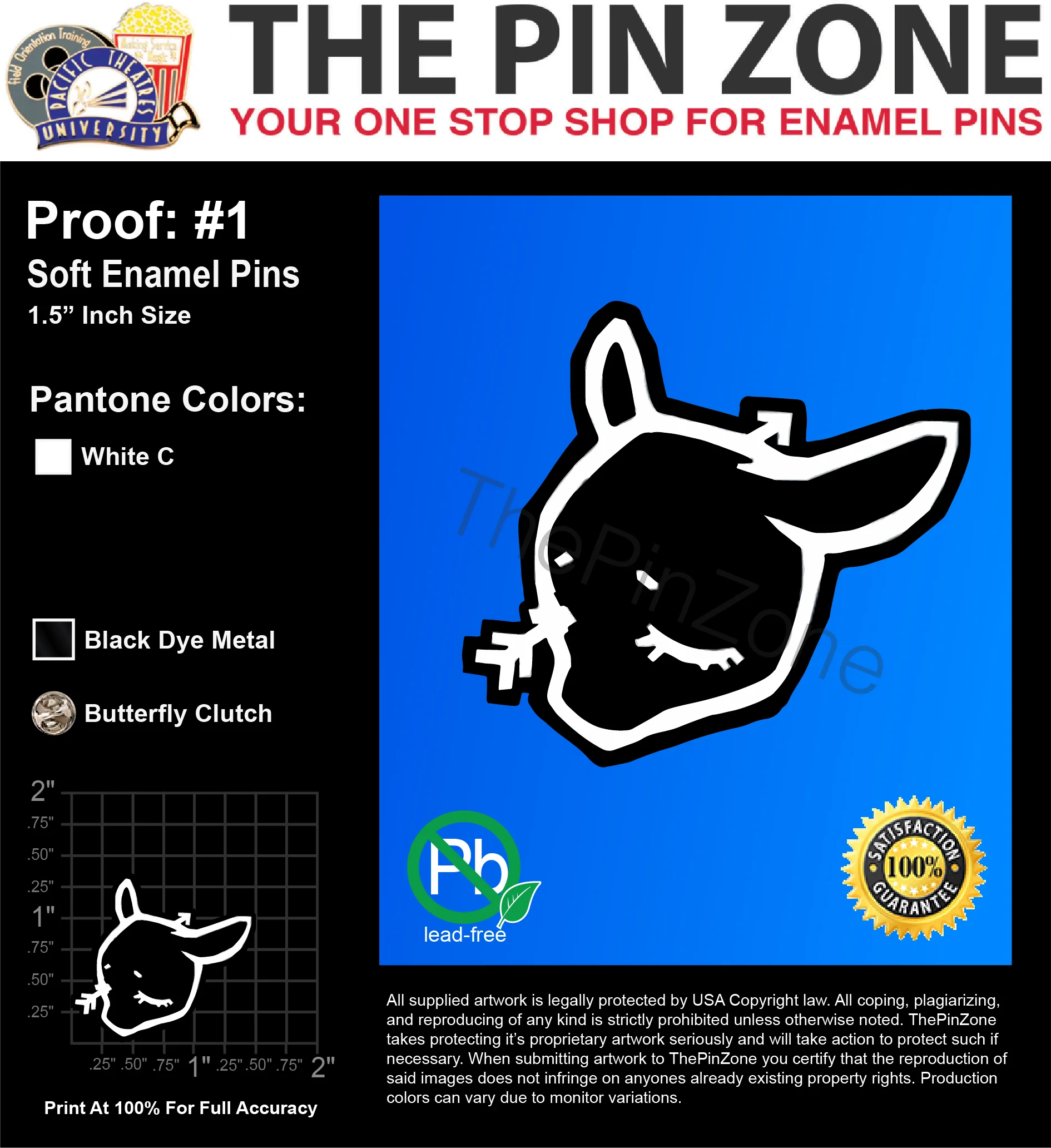 25 “TAYLOR S” LAPEL PINS: PROOF #1