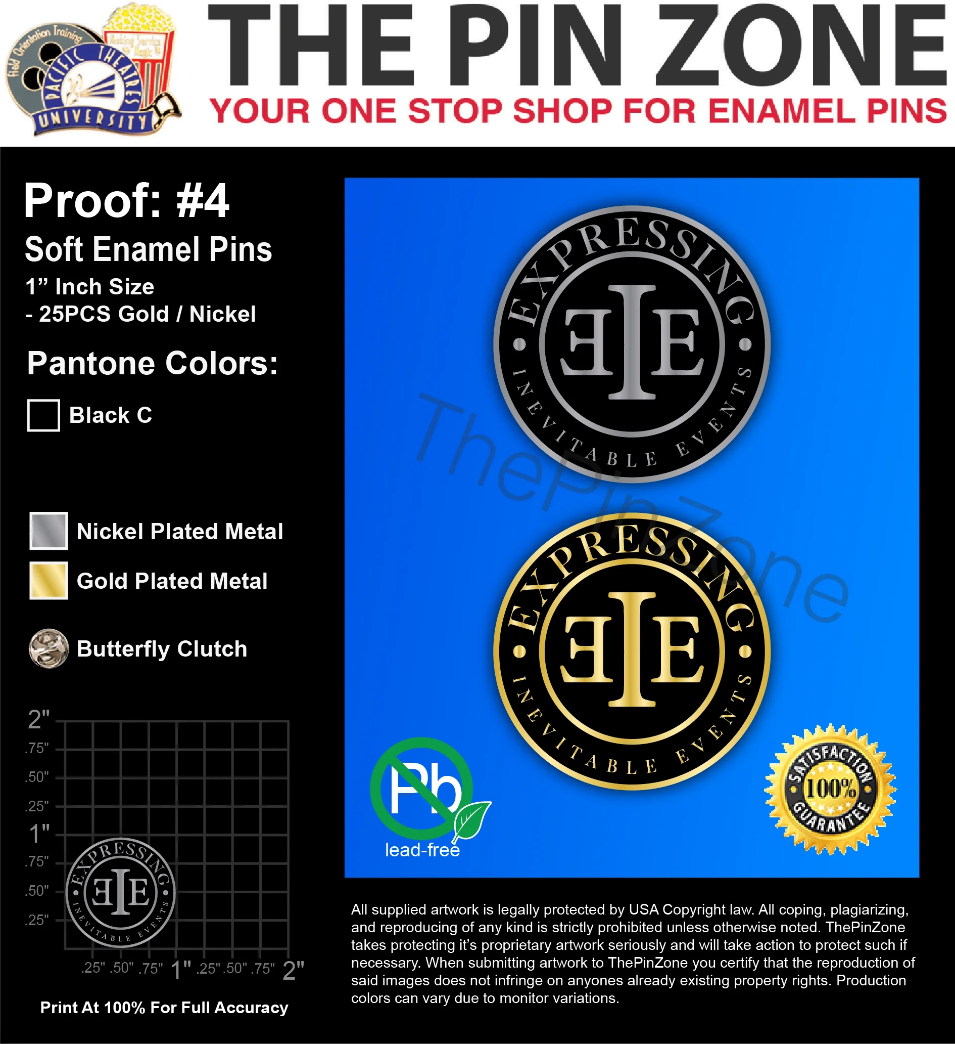 50 “EXPRESSING INEVI.” LAPEL PINS: PROOF #4