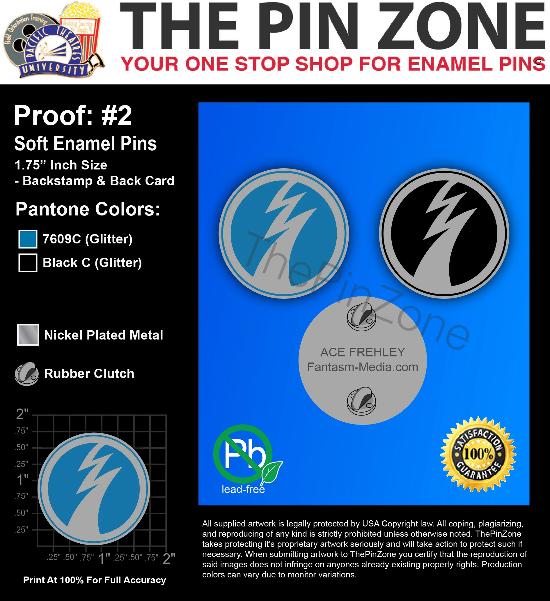 550 “ACE ENAMEL” LAPEL PINS: PROOF #2