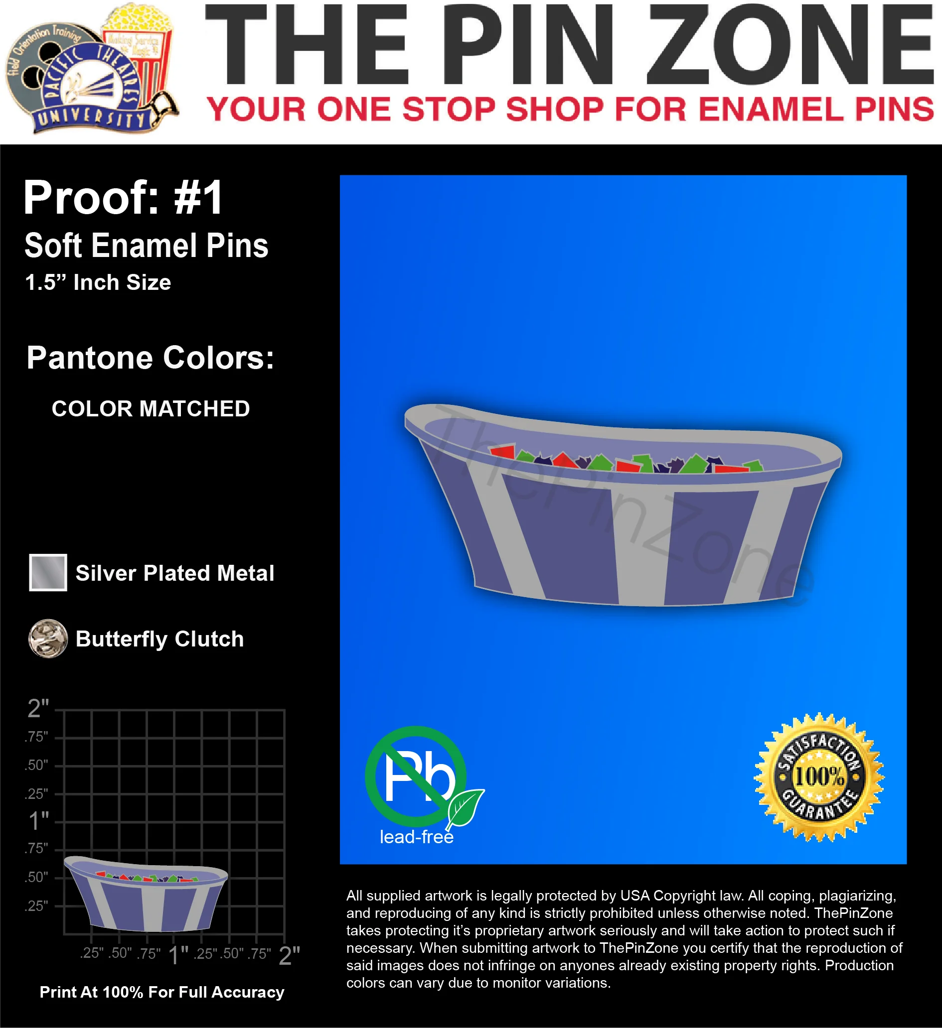 900 “RED SOLO CUP BATHTUB” LAPEL PINS: PROOF #1