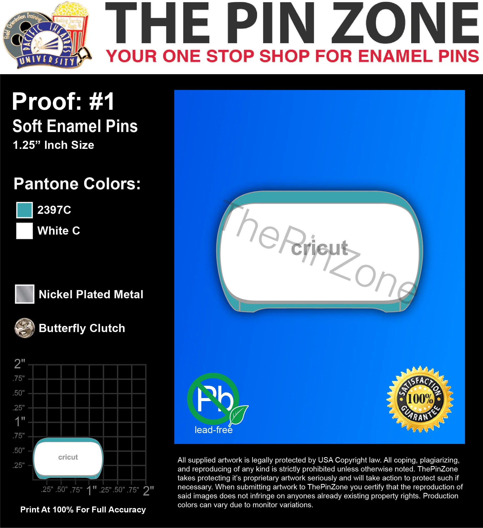 500 “CUPID HAND” LAPEL PINS: PROOF #2