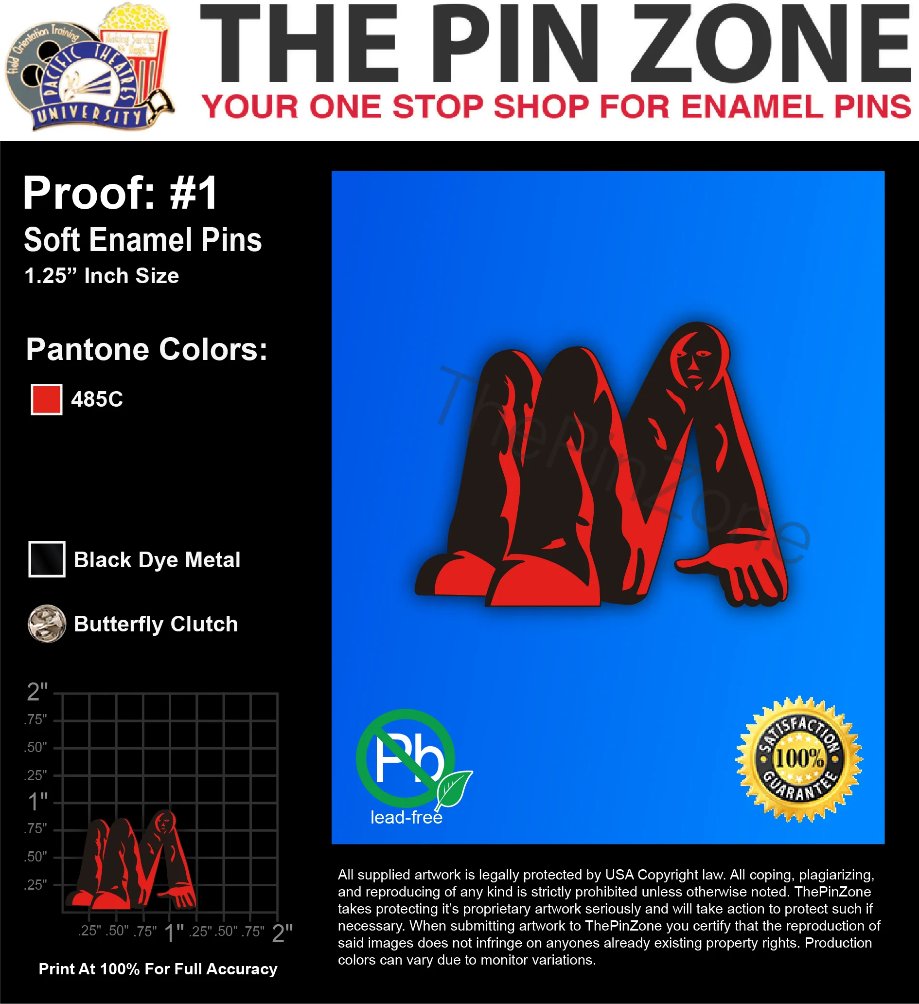 200 “KING KRULE” LAPEL PINS: PROOF #1
