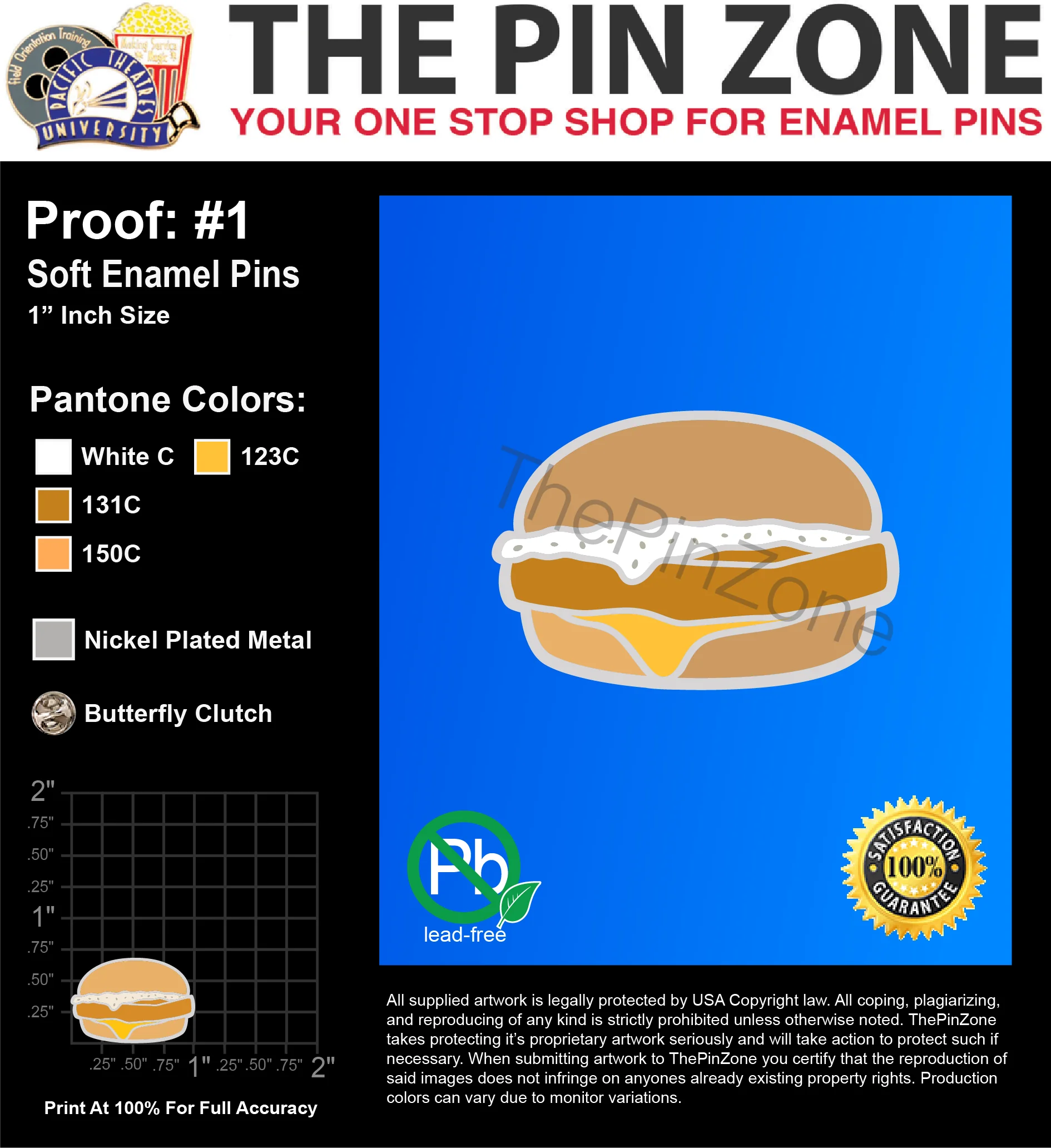 50 “ FILET-O-FISH” LAPEL PINS: PROOF #1