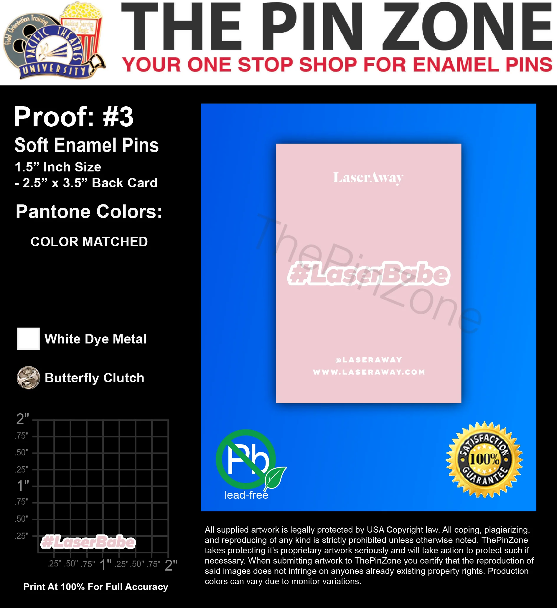 2000 “LASER BABES” LAPEL PINS: PROOF #3