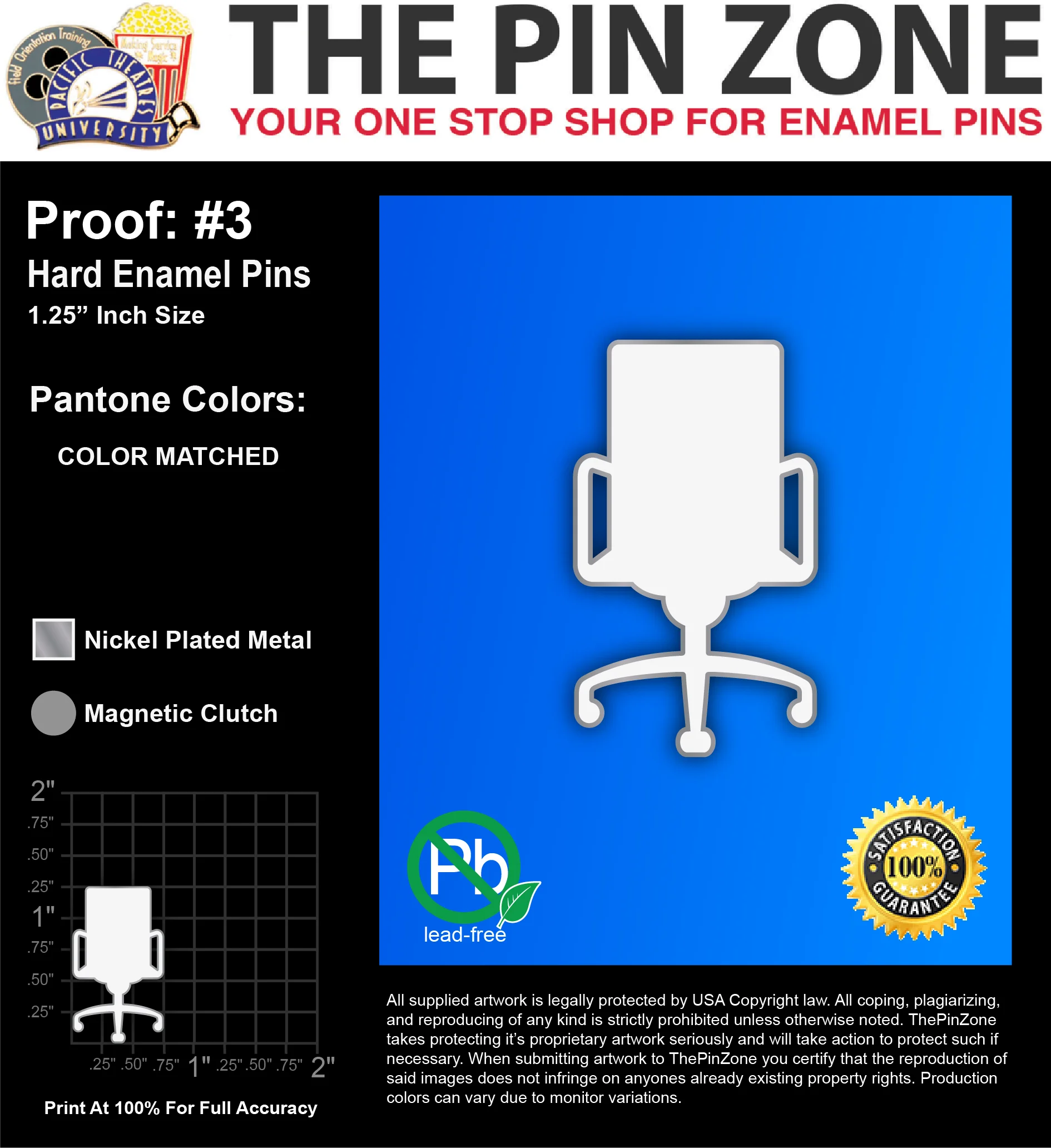 25 “ZIPRECRUITER SAMP.” LAPEL PINS: PROOF #3