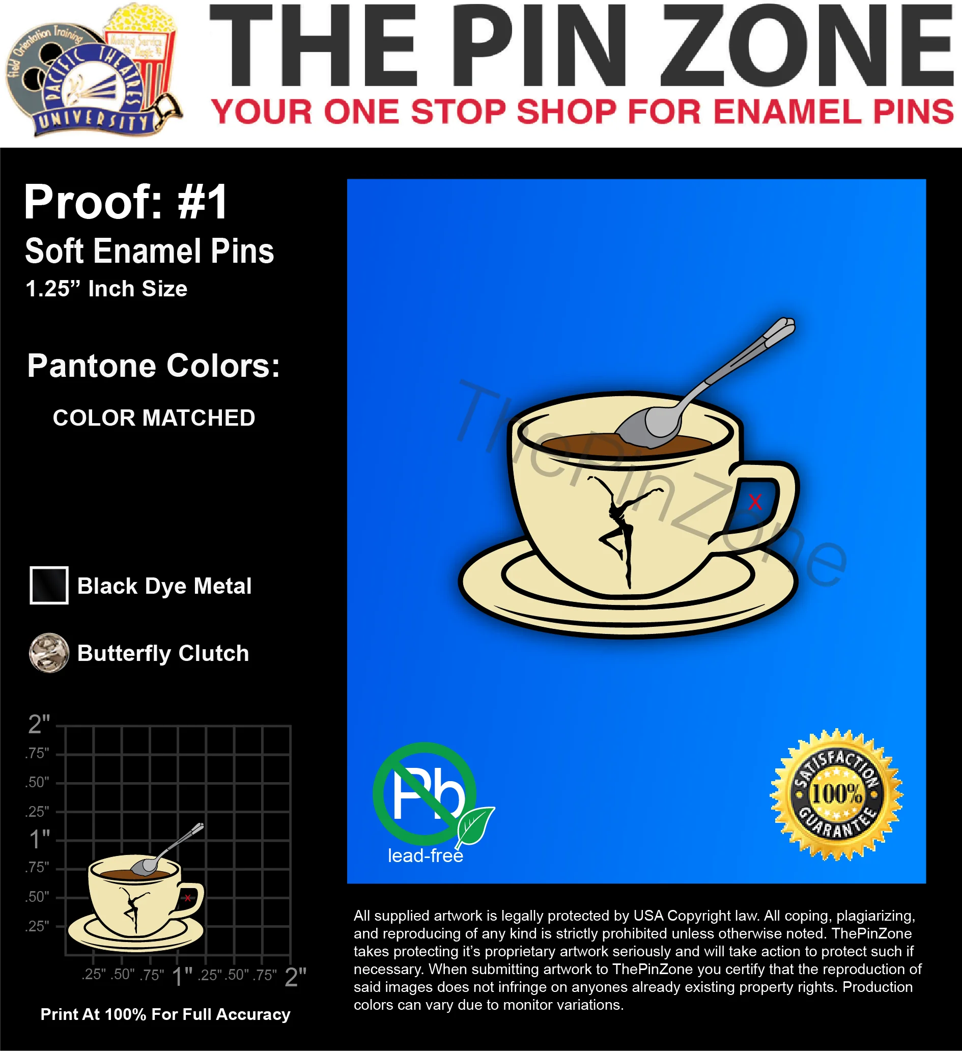 50 “FIRE DANCER CUP” LAPEL PINS: PROOF #1