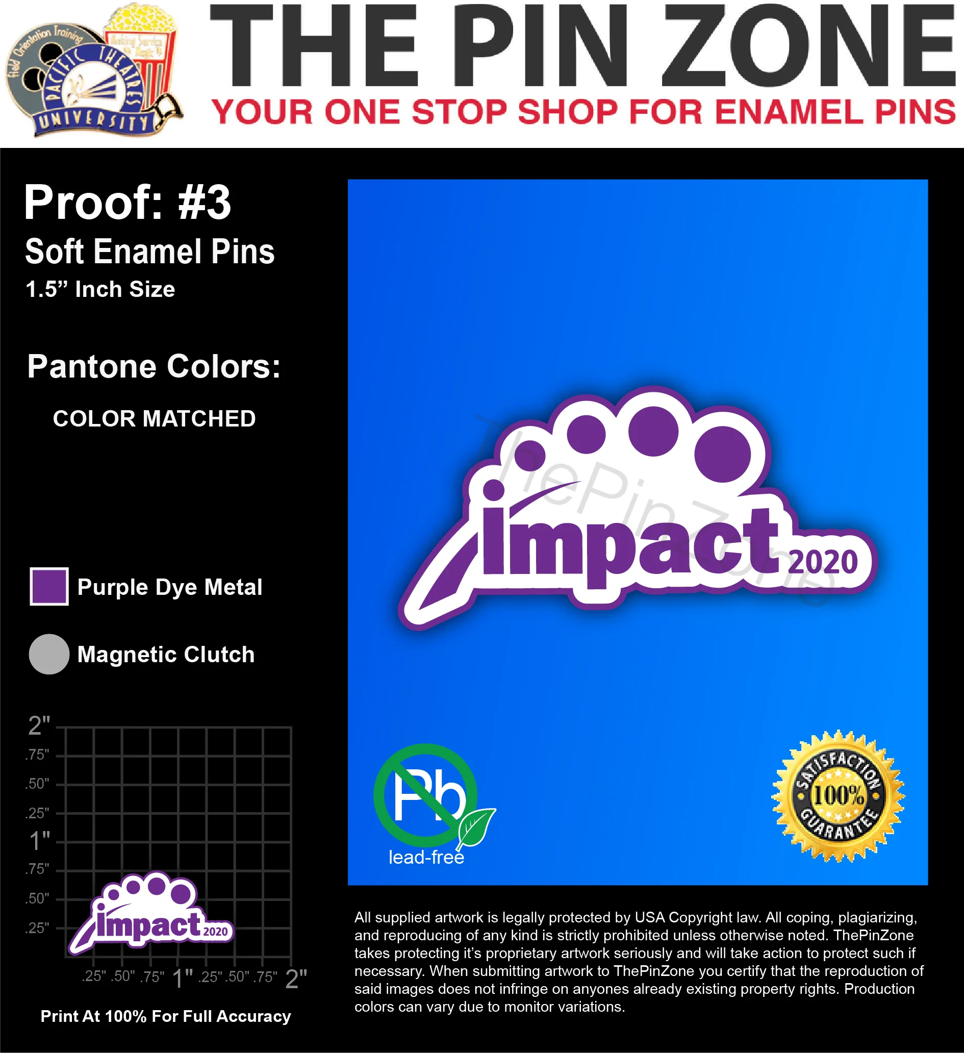 550 “IMPACT 2020” LAPEL PINS: PROOF #3