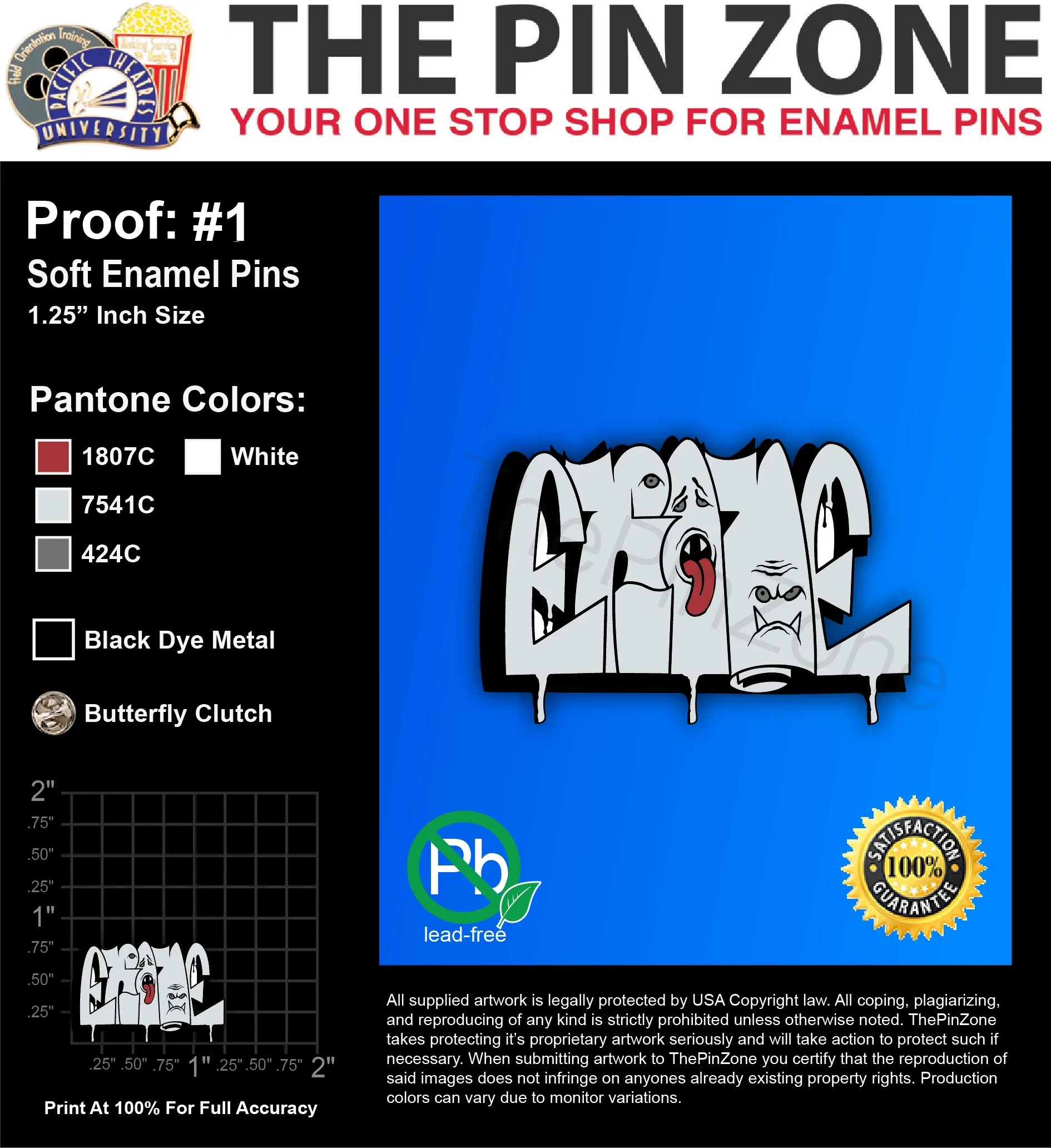 50 “RYAN” LAPEL PINS: PROOF #1