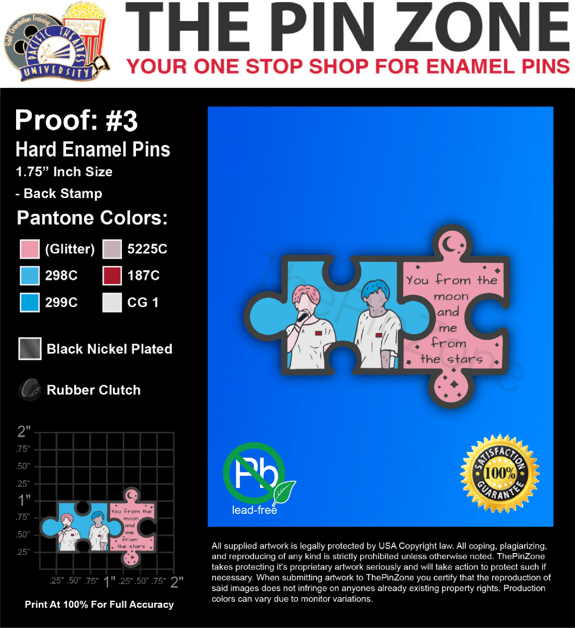 25 “YOU FROM THE...” LAPEL PINS: PROOF #3