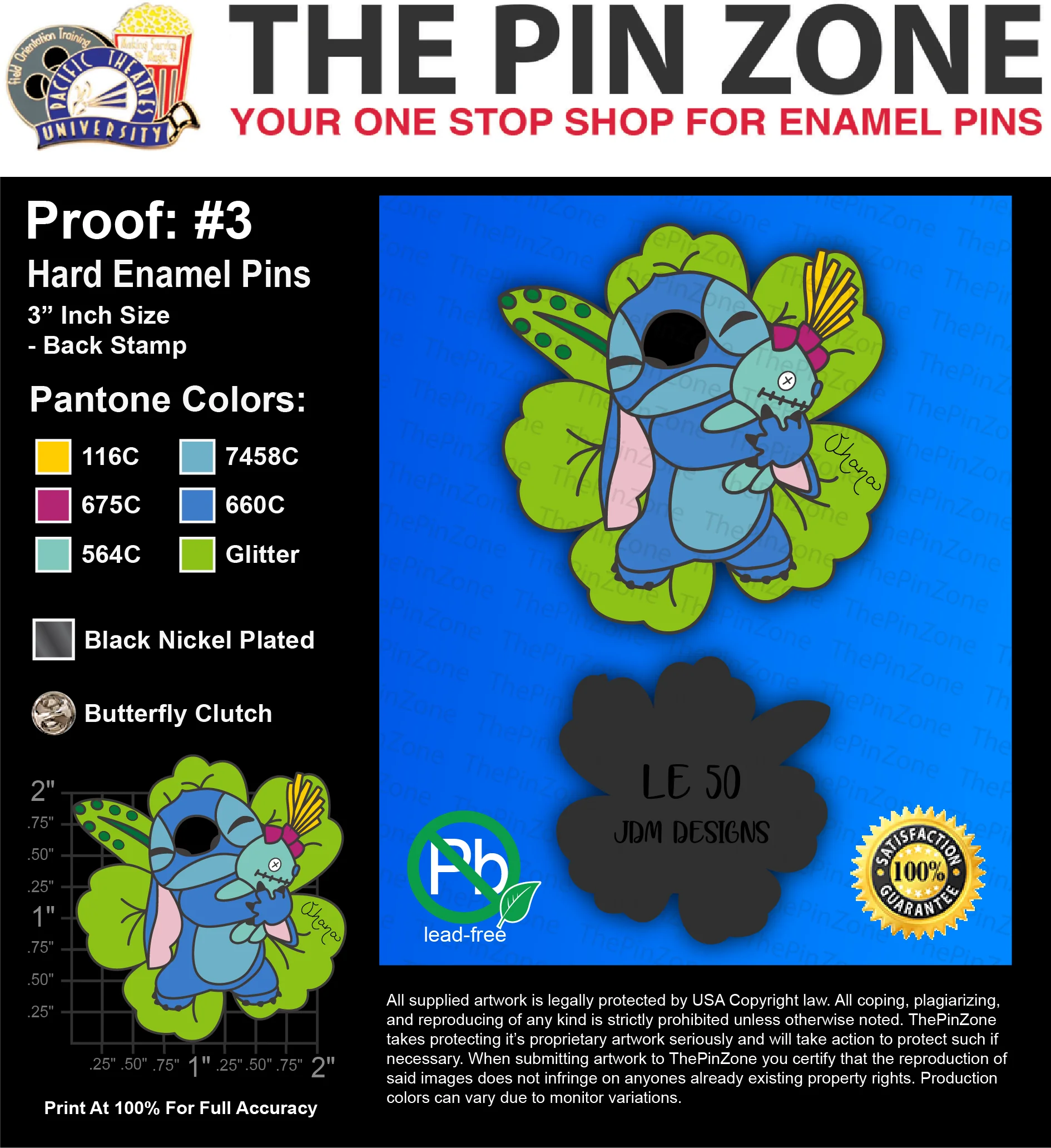 50 āJENNIFER Eā LAPEL PINS: PROOF #3
