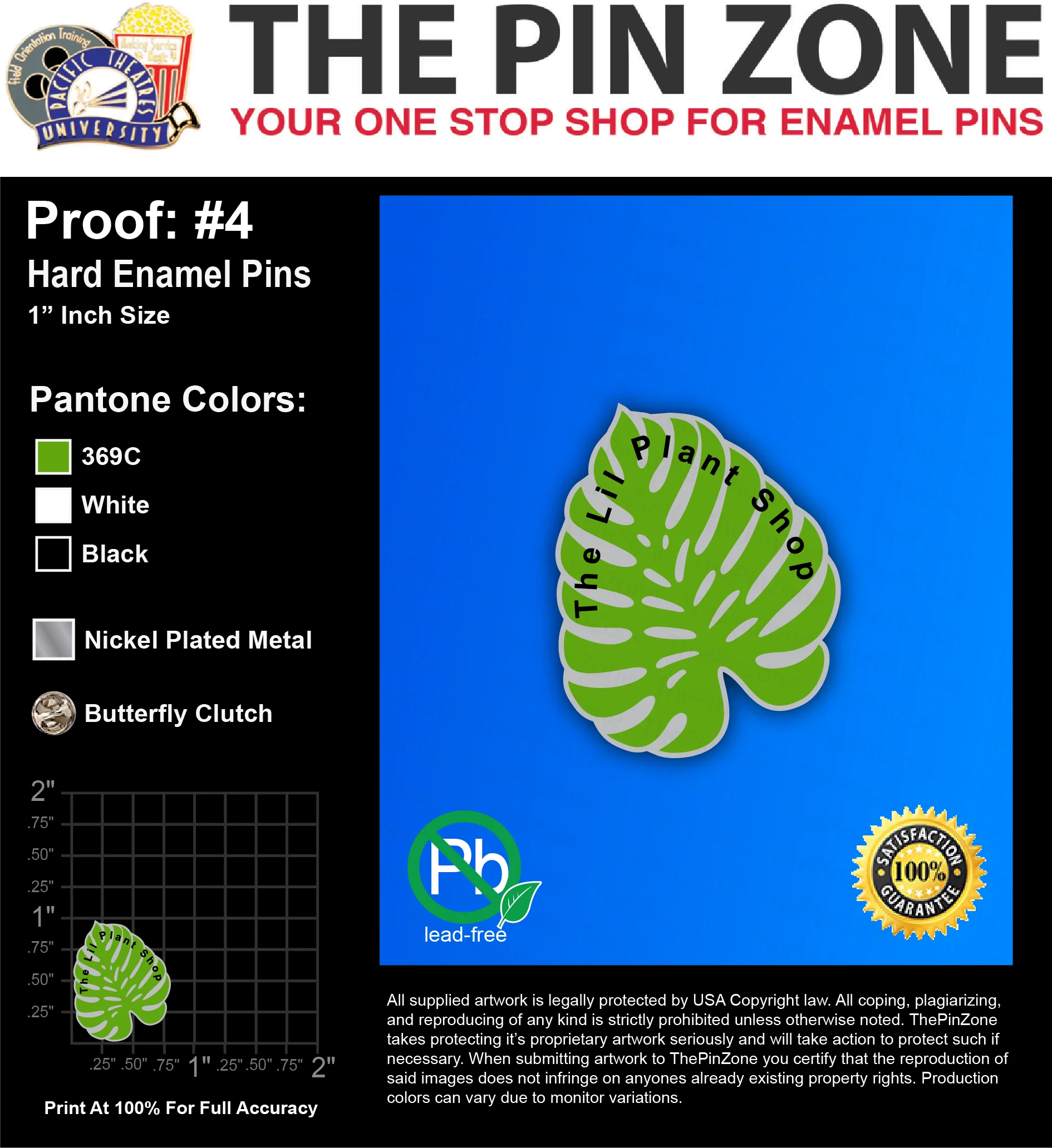 100 “LIL PLANT SHOP” LAPEL PINS: PROOF #4