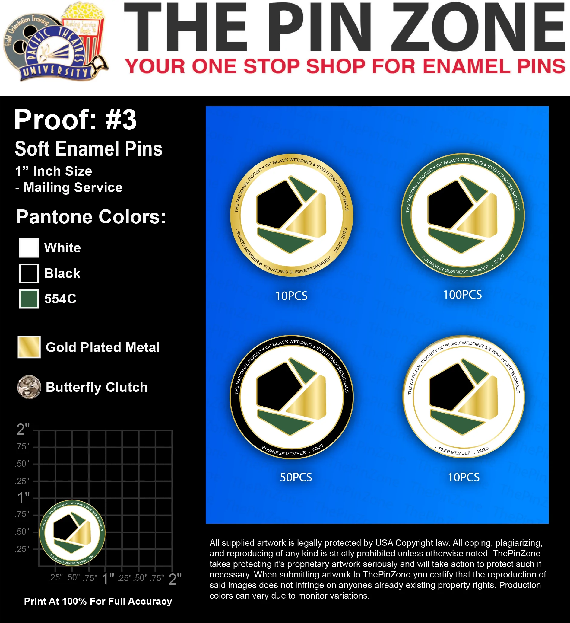 170 “TNSOBW&EP” LAPEL PINS: PROOF #3