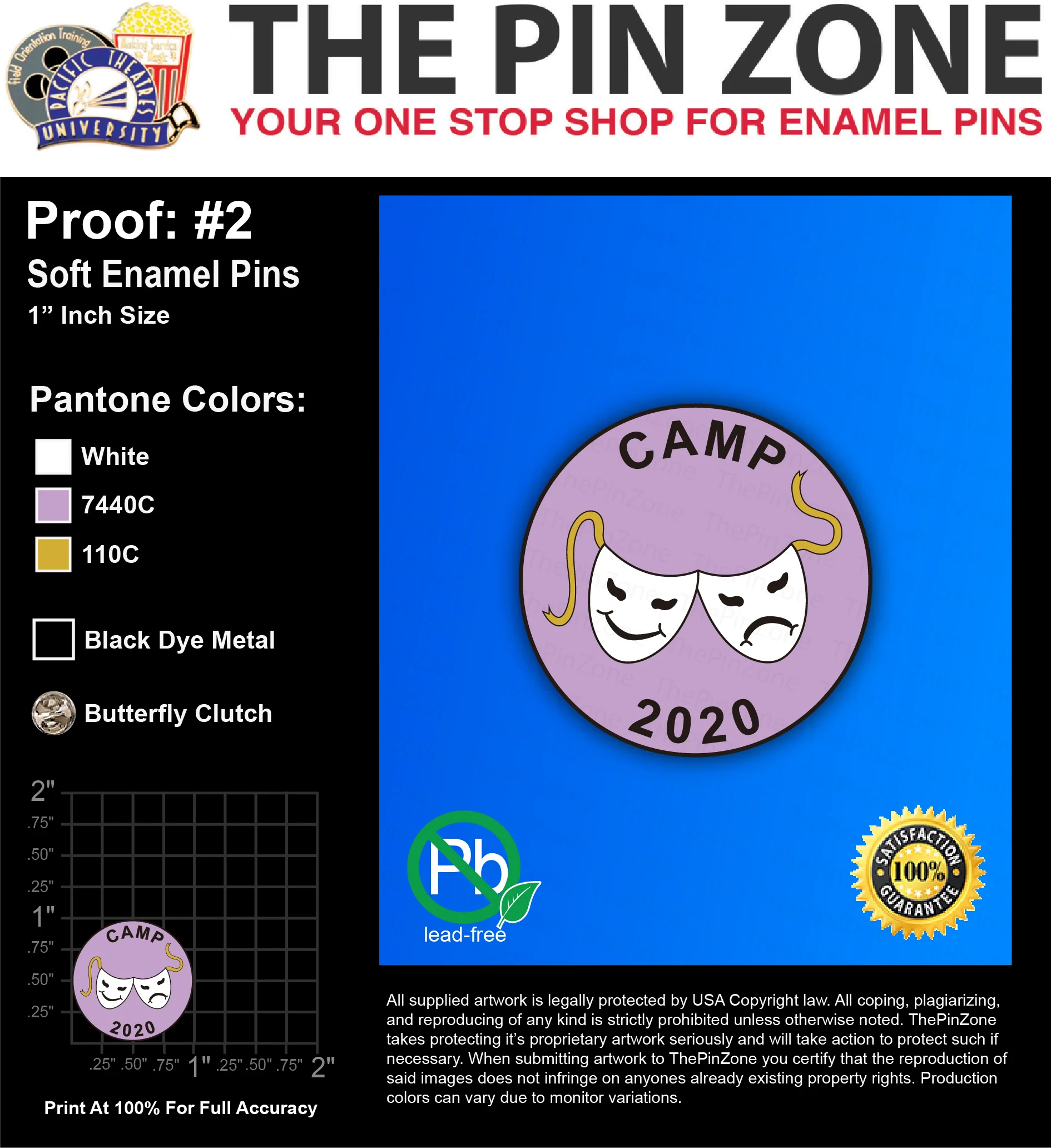 25 “WEINANDART” LAPEL PINS: PROOF #2