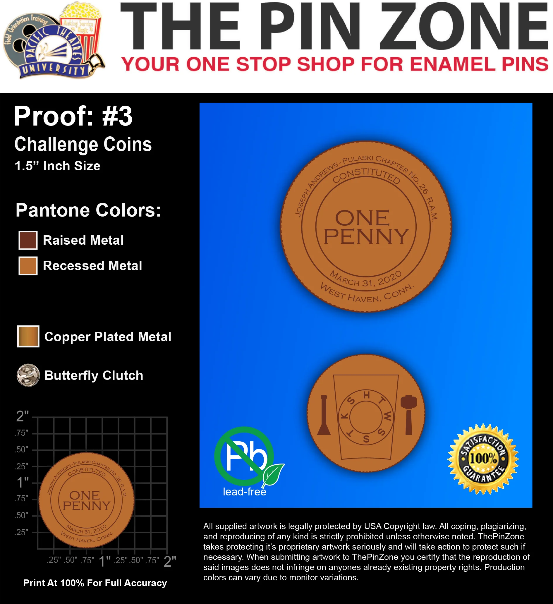 200 “ONE PENNY” CHALLENGE COINS: PROOF #3