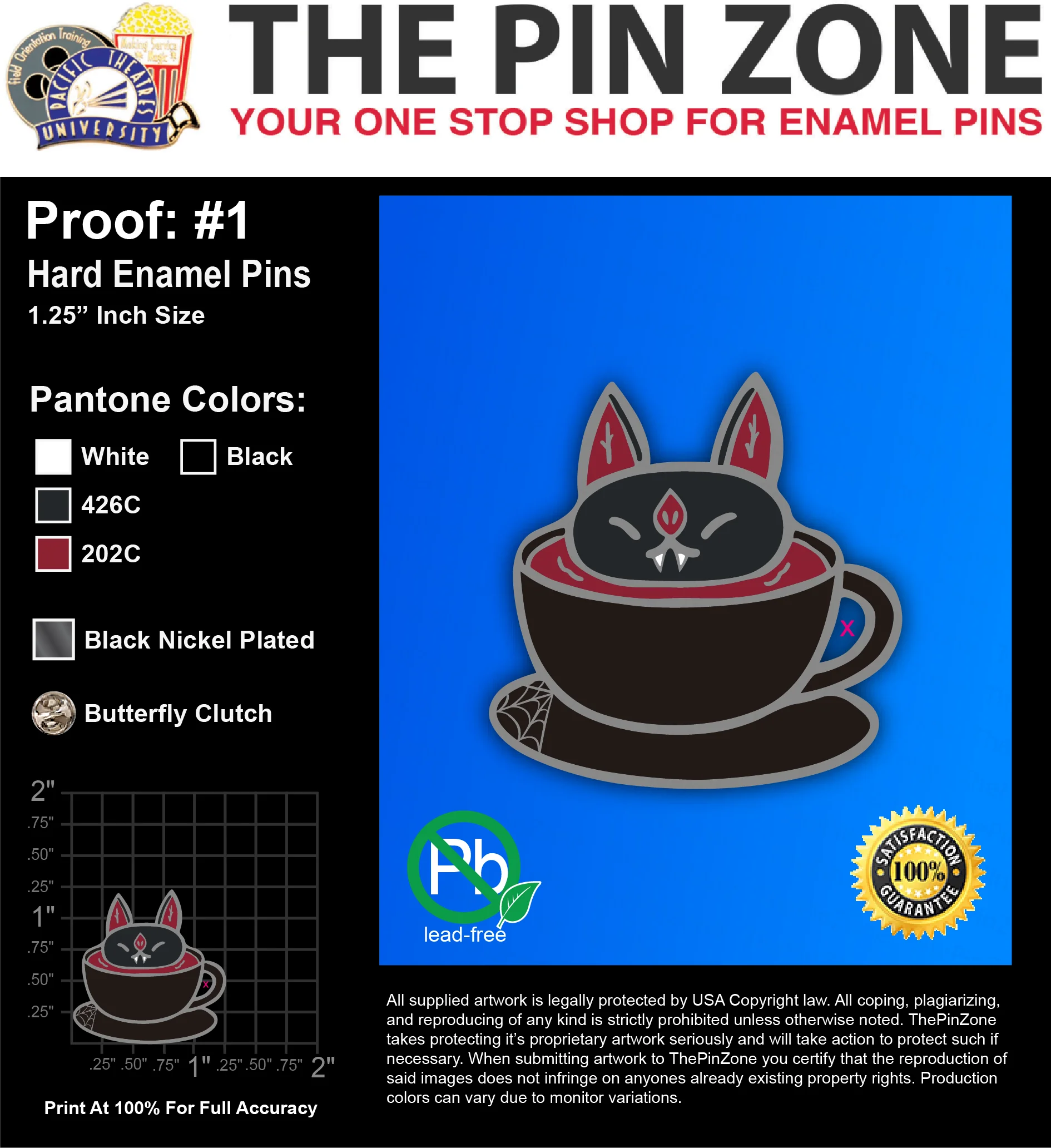 25 “BATPPUCCINO” LAPEL PINS: PROOF #1