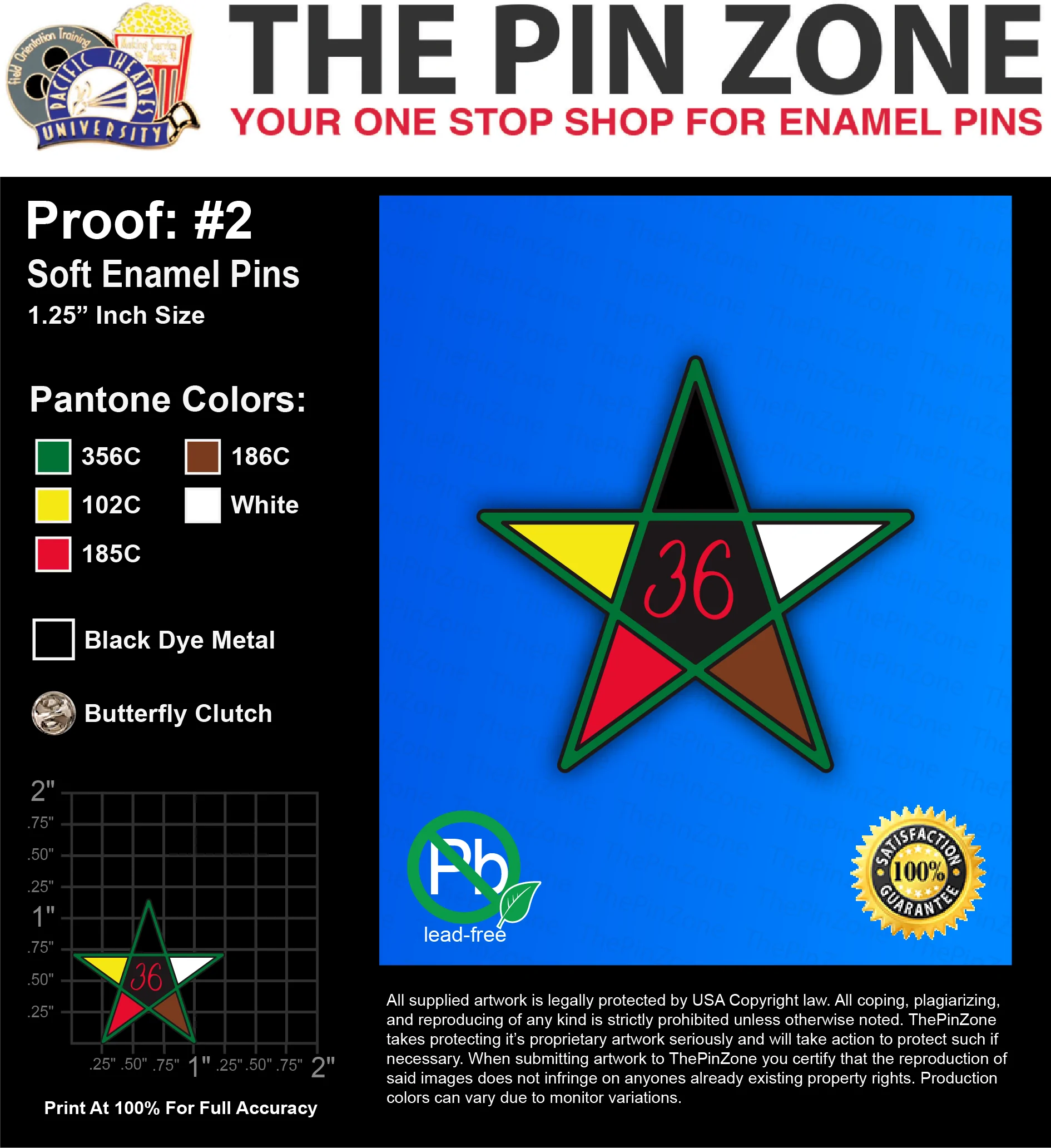 100 “MAX P” LAPEL PINS: PROOF #2