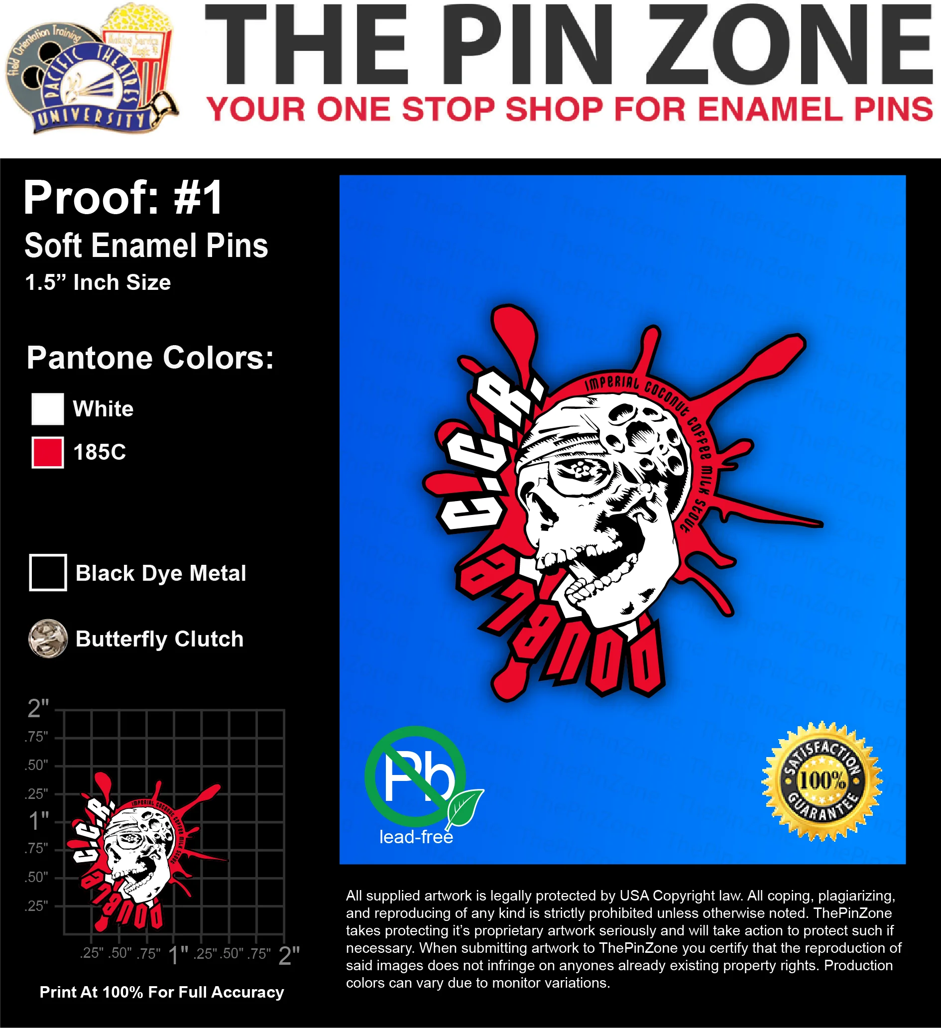 100 “CCRPINTEMP” LAPEL PINS: PROOF #1