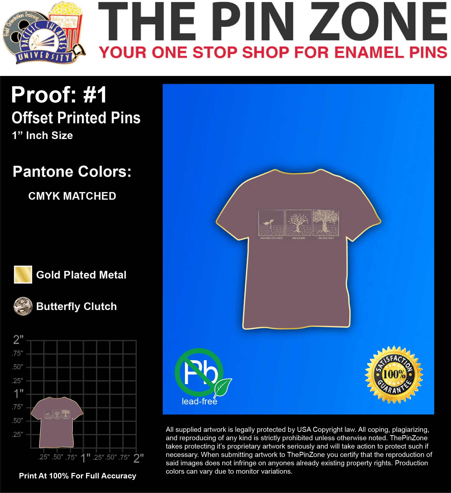 50 “RIVERBEND” LAPEL PINS: PROOF #1