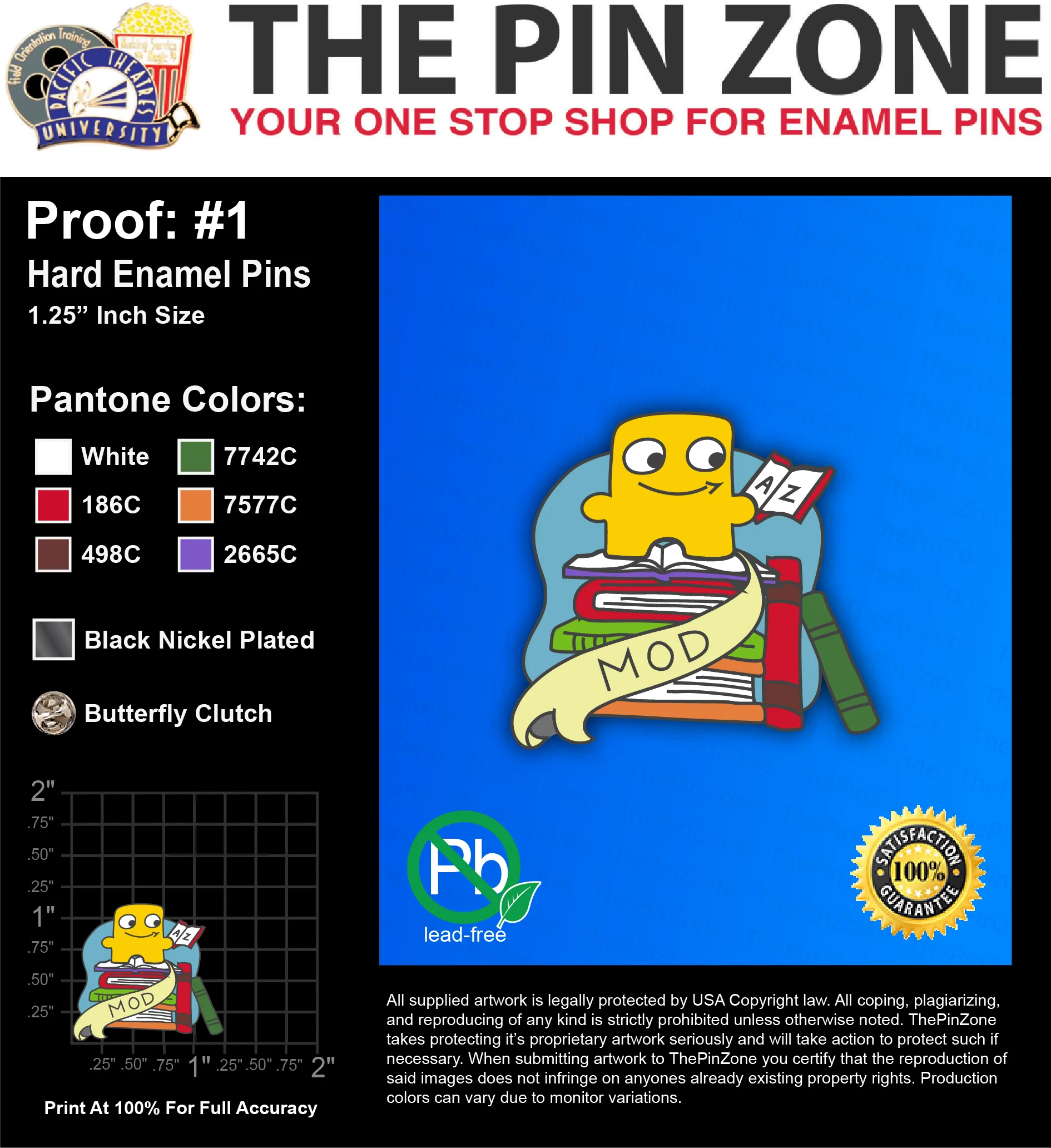 25 “BRITTANY L” LAPEL PINS: PROOF #1