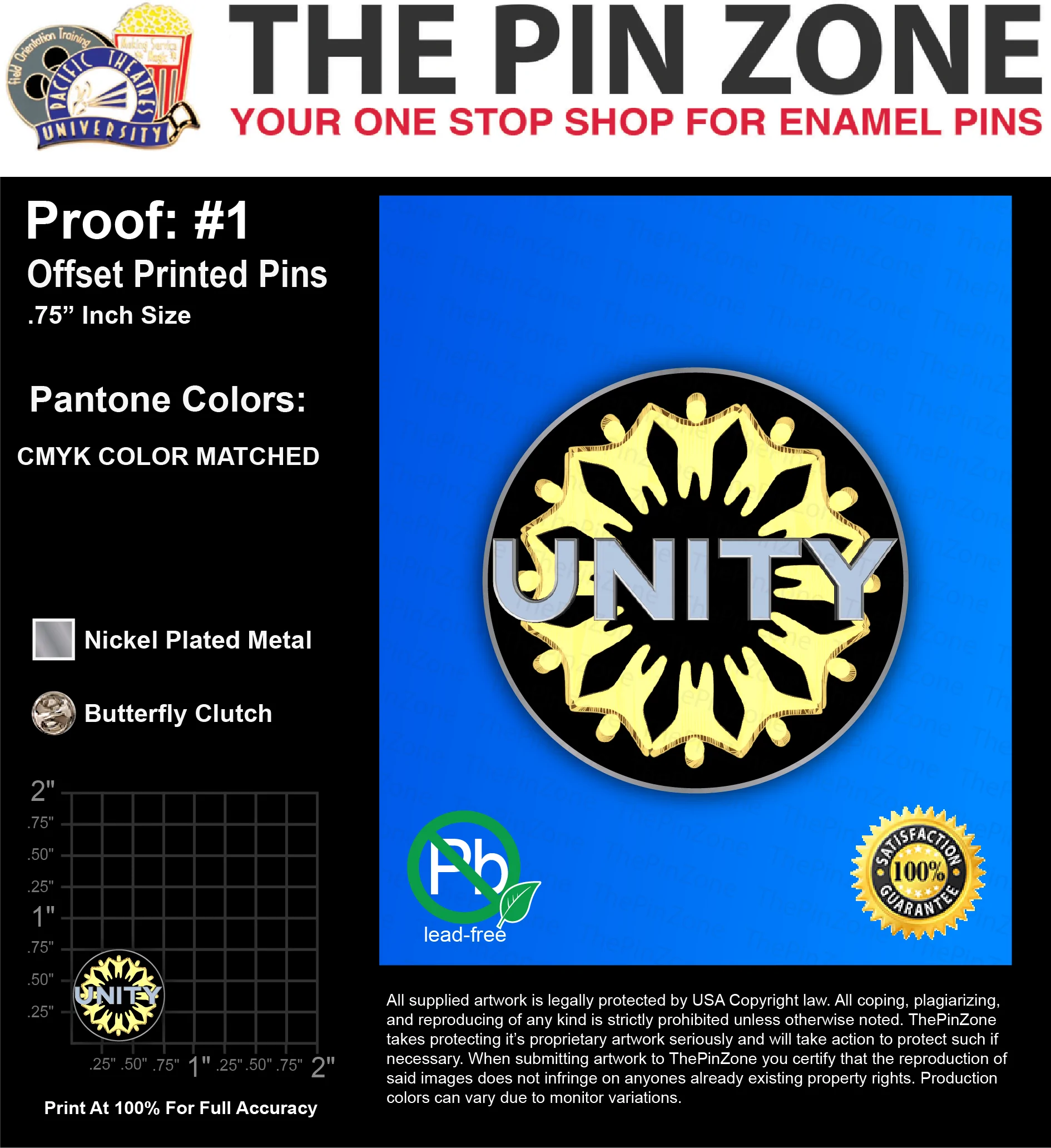 100 โ3D UNITY 2โ LAPEL PINS: PROOF #1