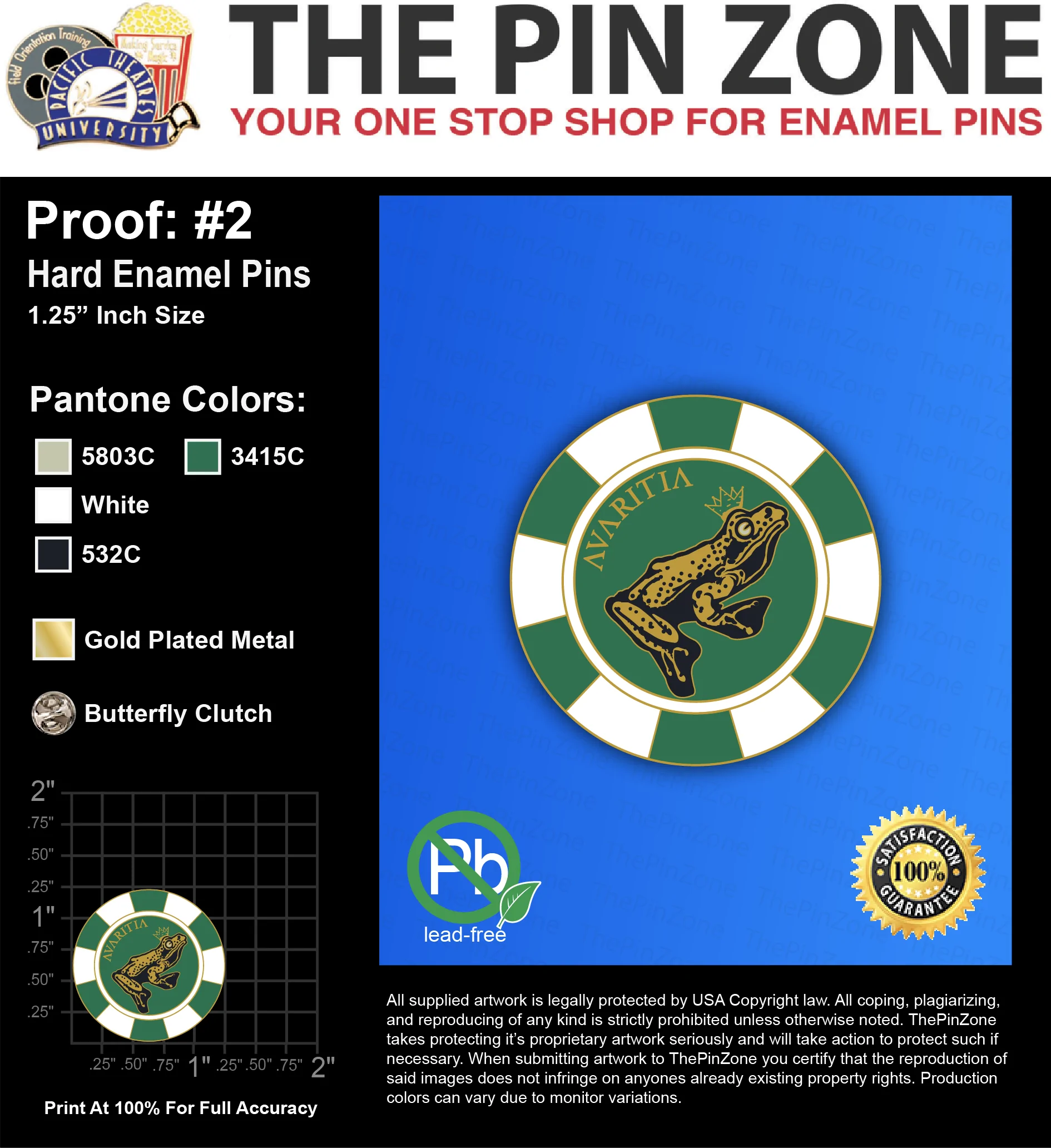 15 “OCTOBER PIN” LAPEL PINS: PROOF #2
