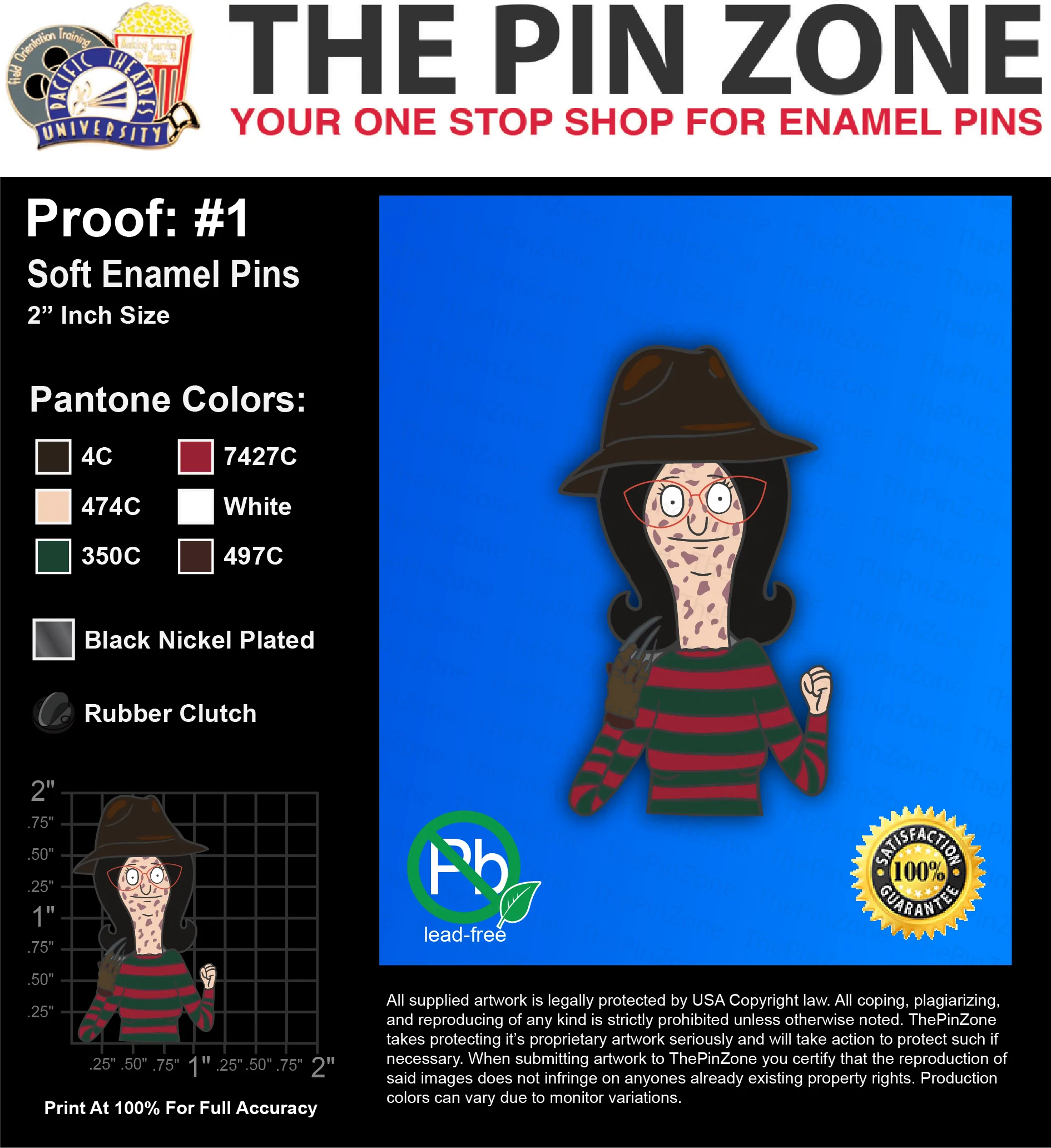25 “WINE TIME” LAPEL PINS: PROOF #1