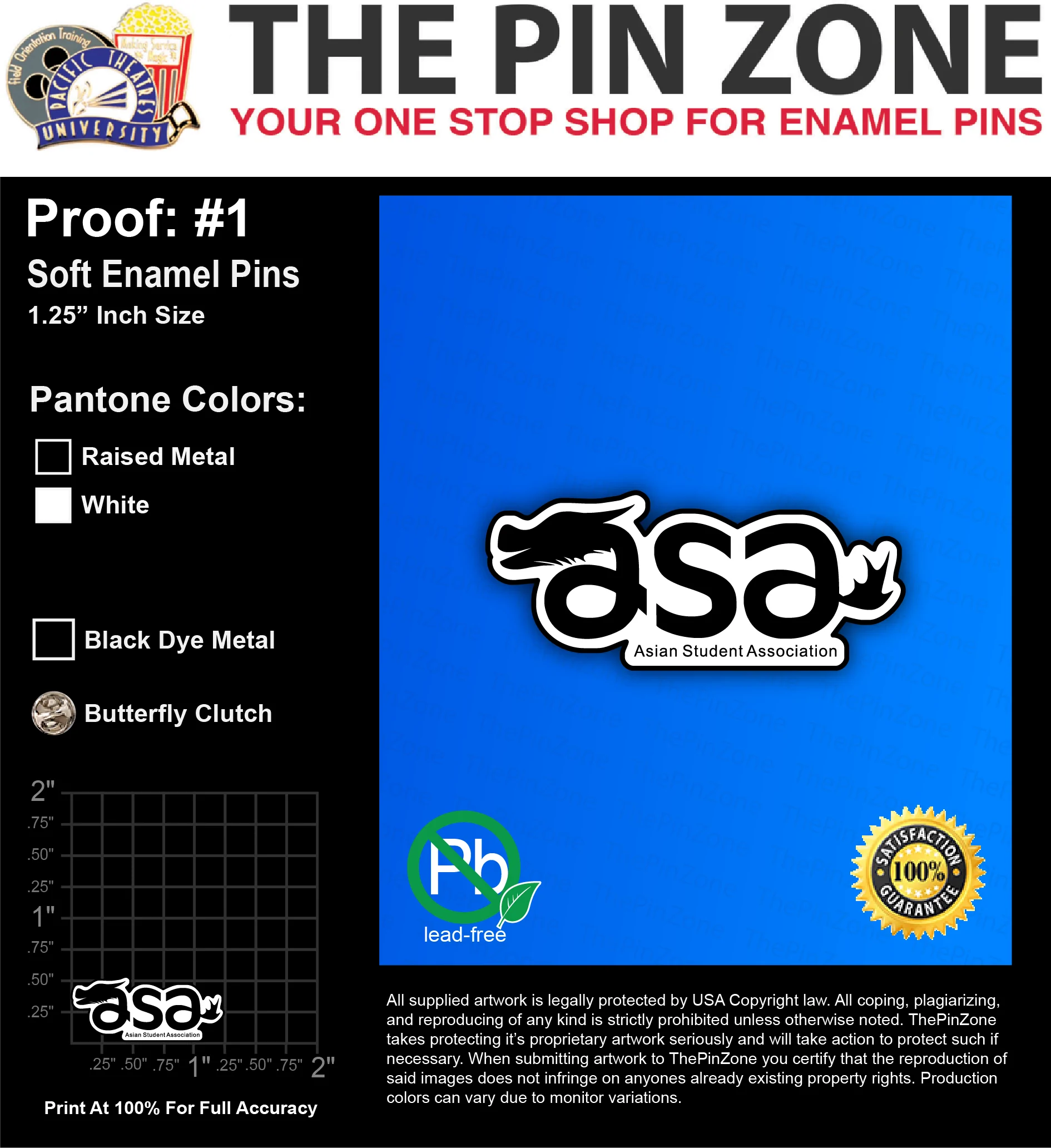 55 “ASA” LAPEL PINS: PROOF #1