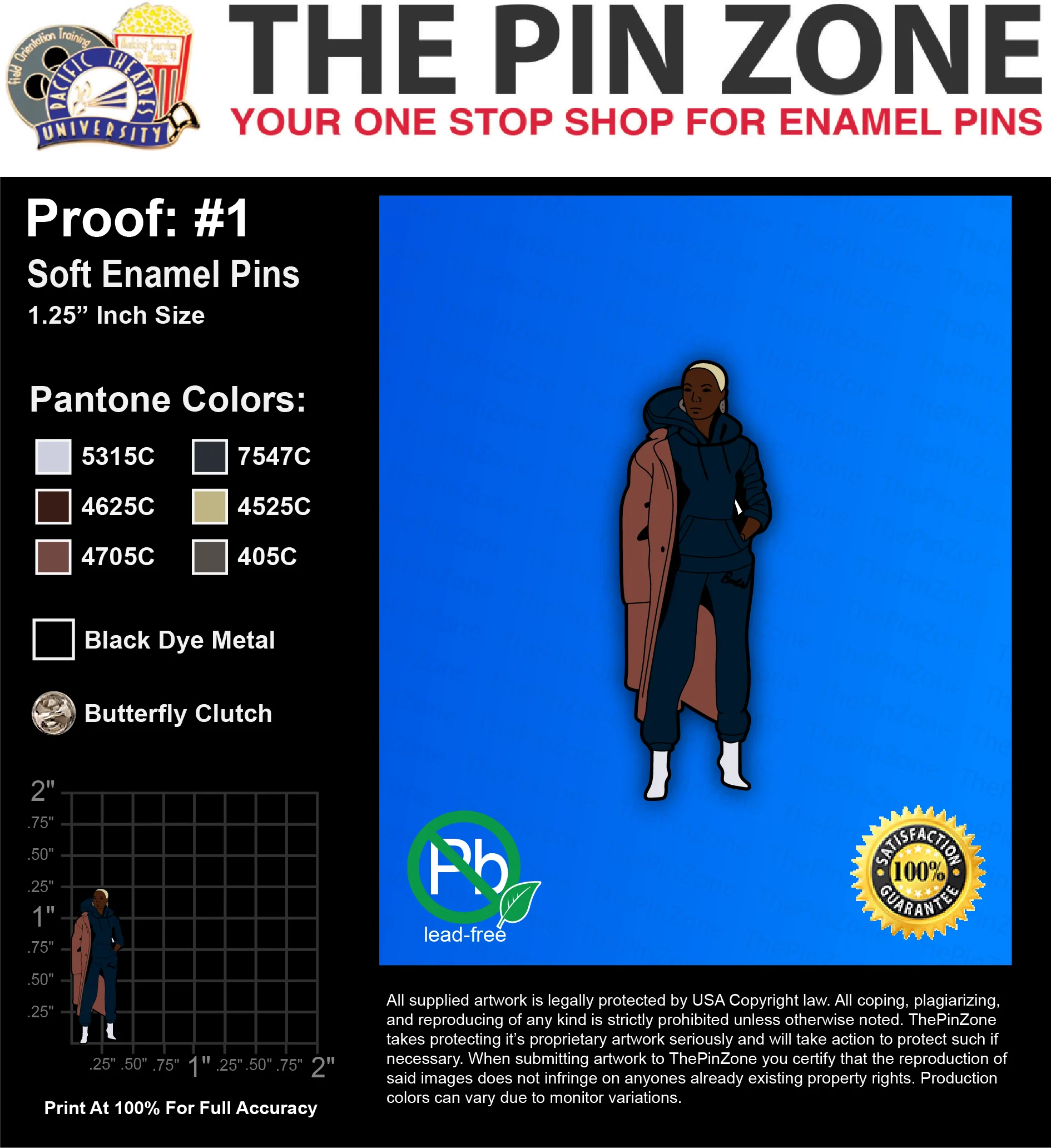 100 “MEKKA” LAPEL PINS: PROOF #1