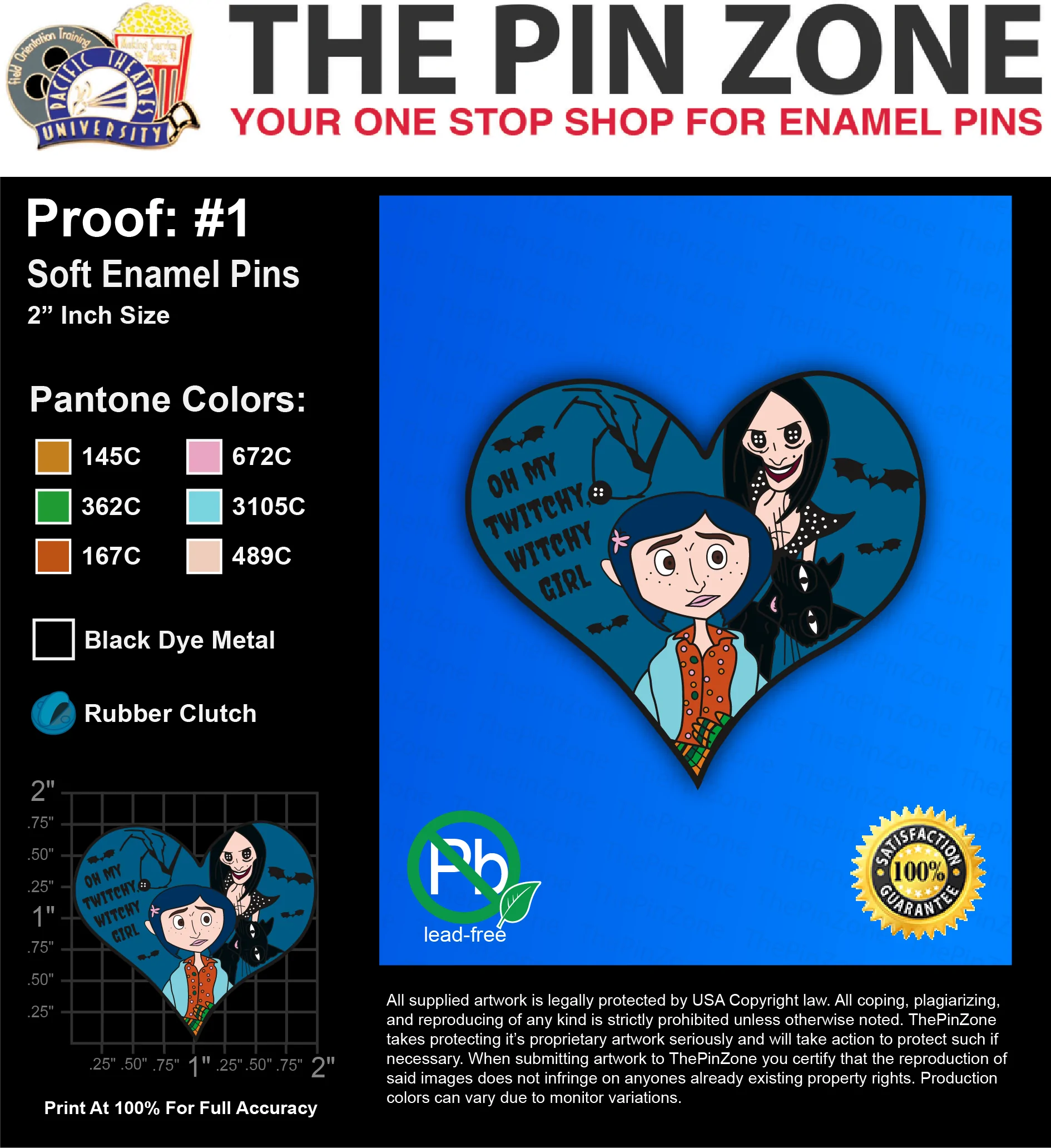 25 “OH MY TWITCHY” LAPEL PINS: PROOF #1