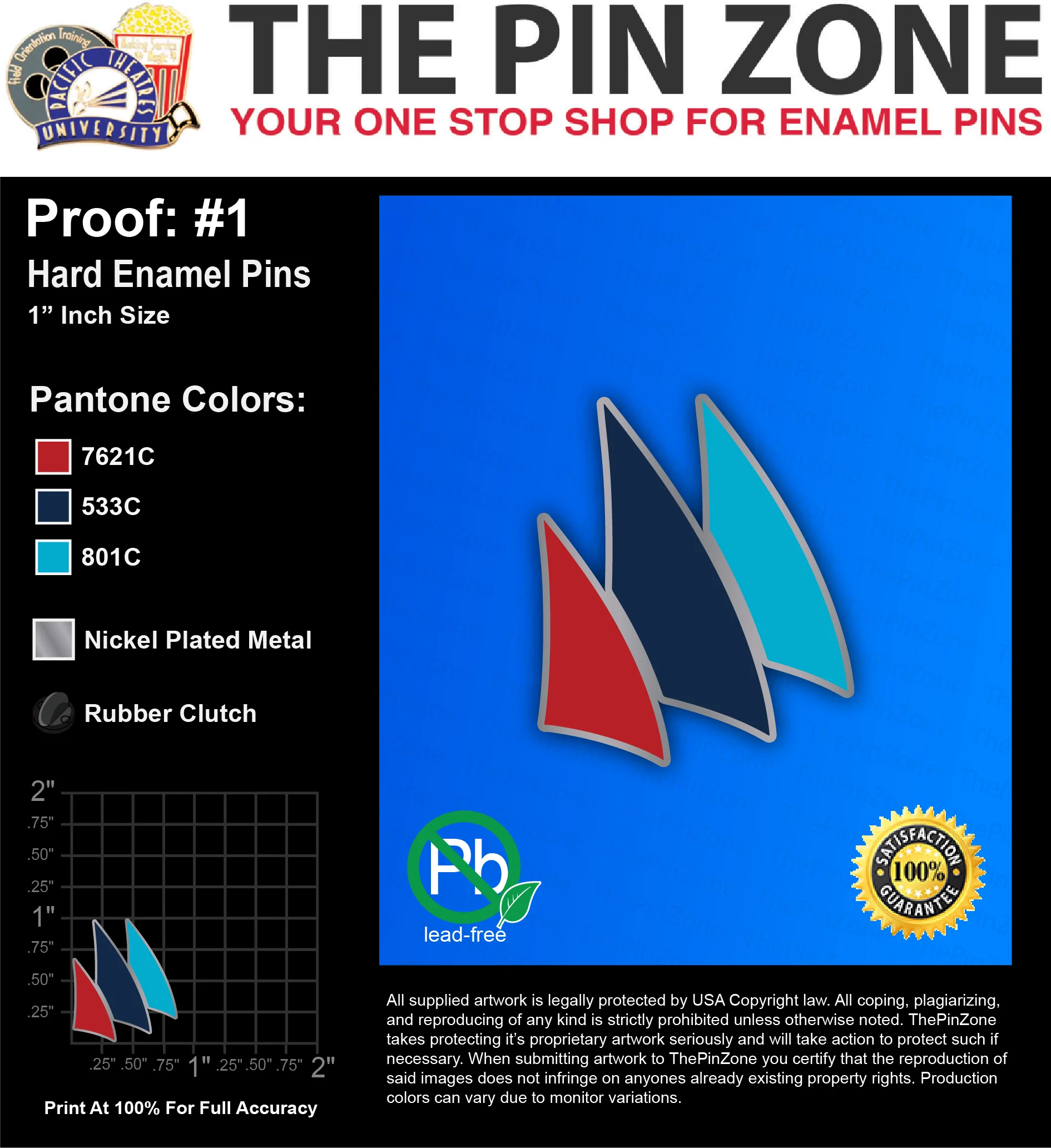 300 “MM SAILS” LAPEL PINS: PROOF #1