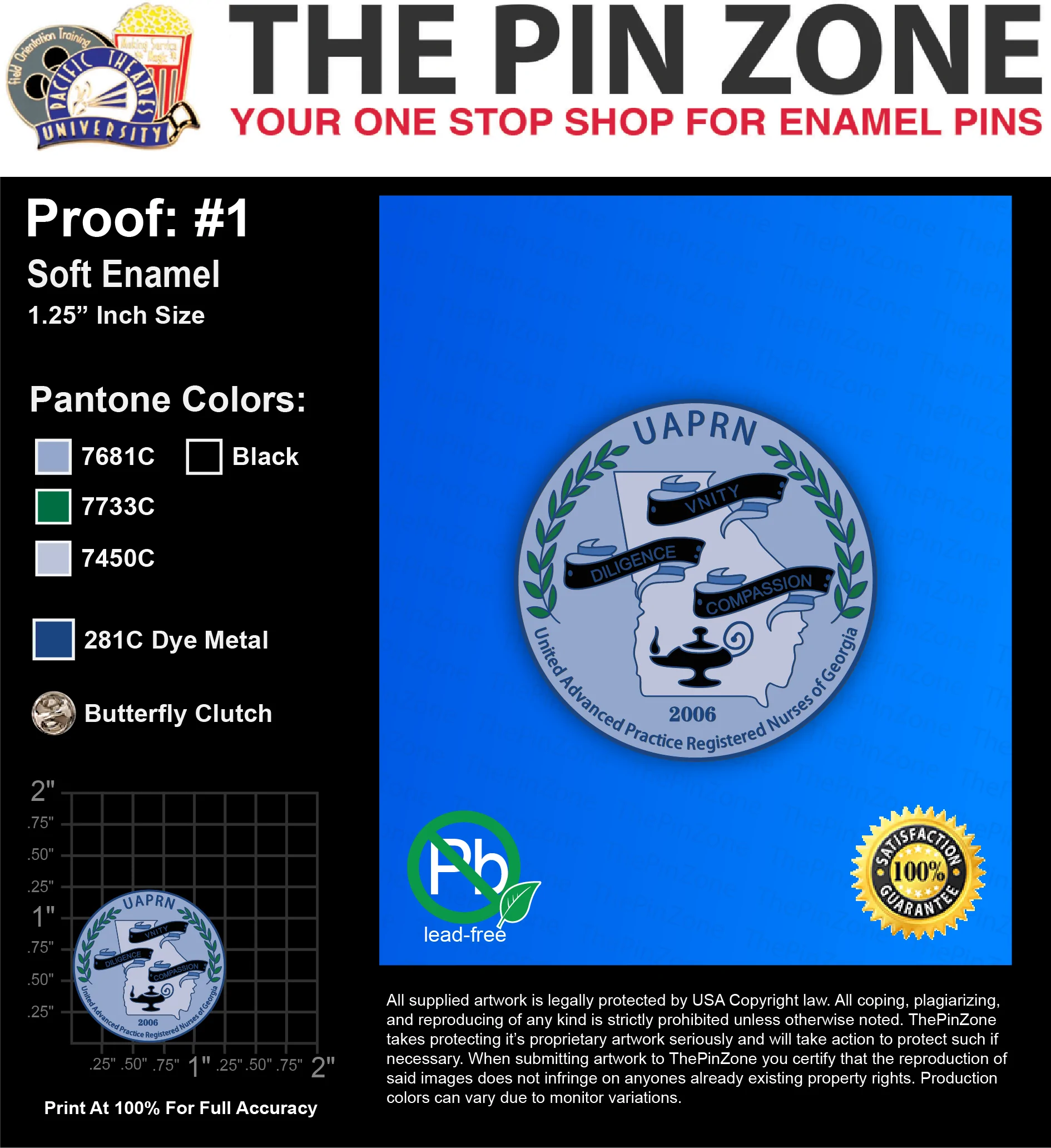 25 “UAPRN” LAPEL PINS: PROOF #1