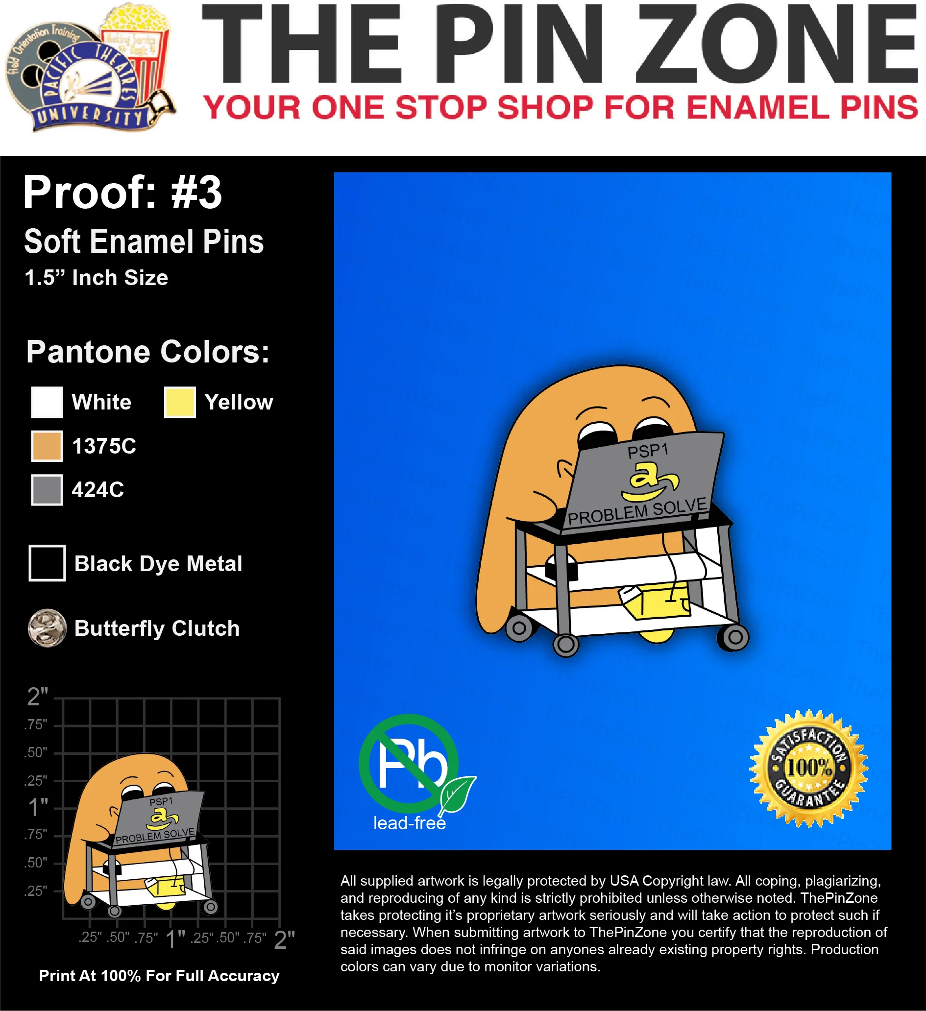 25 “MKES PROBLEM SOLVE” LAPEL PINS: PROOF #3