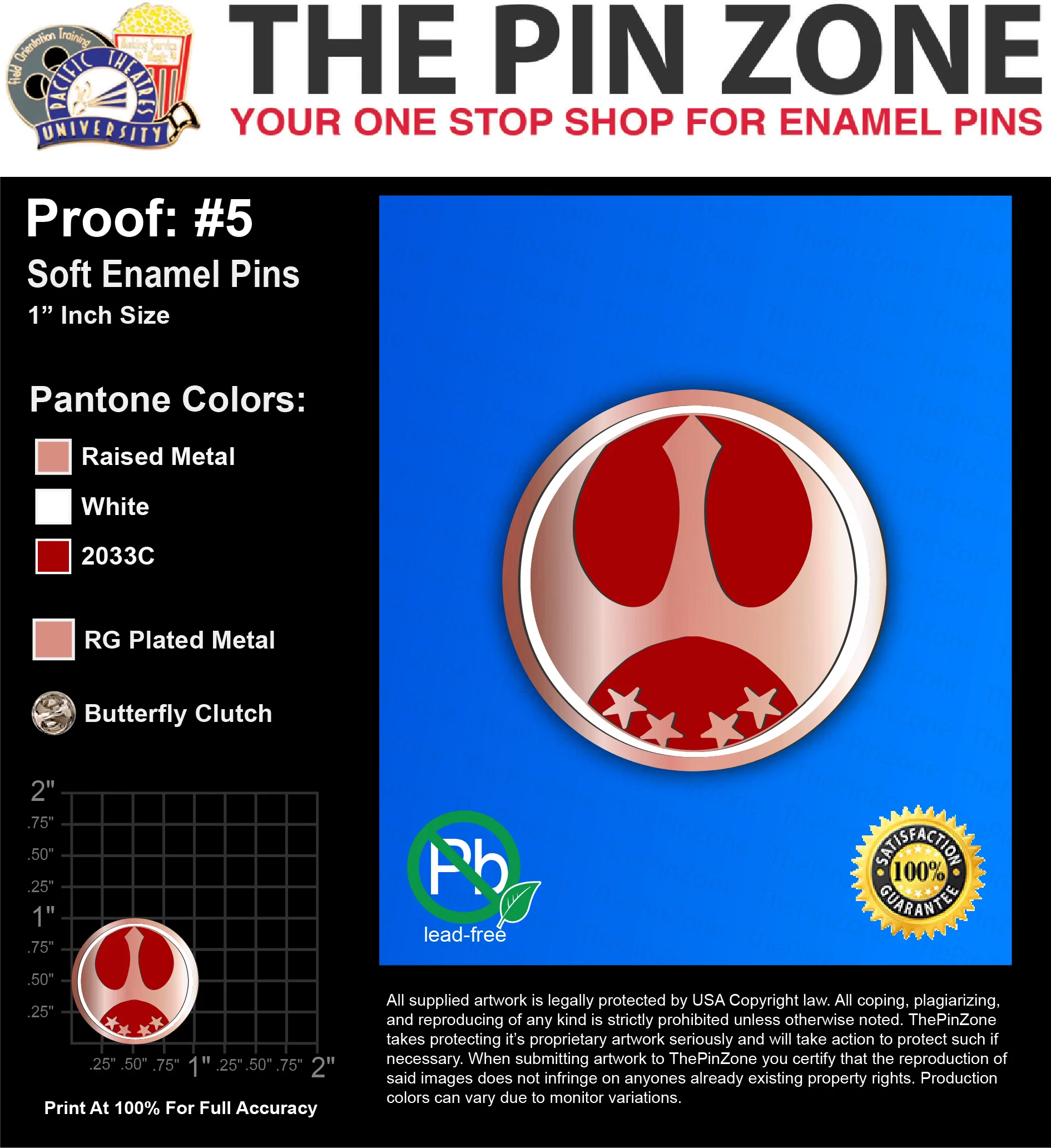25 “CARLTON” LAPEL PINS: PROOF #5
