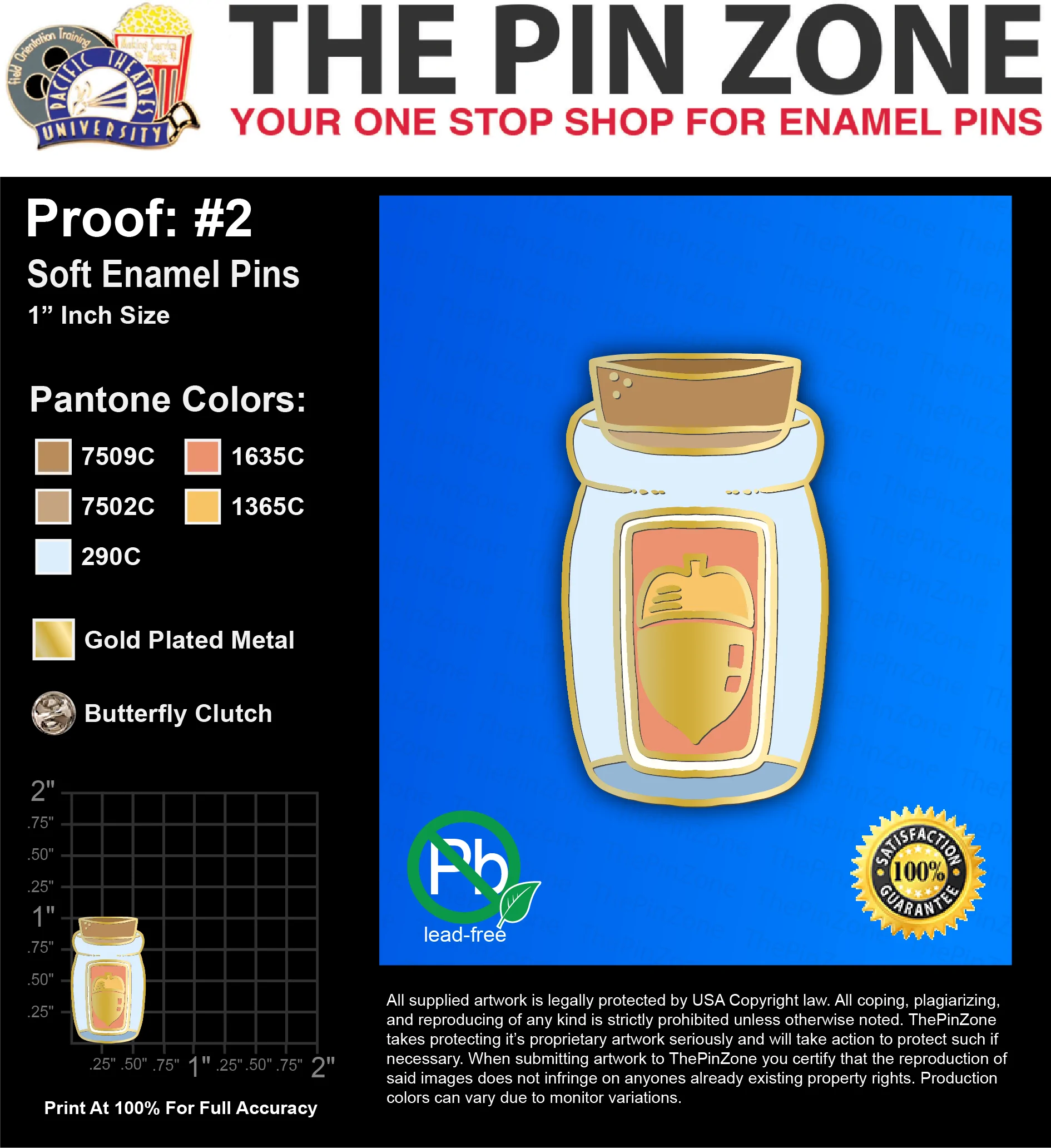 25 “RONNI K” LAPEL PINS: PROOF #2