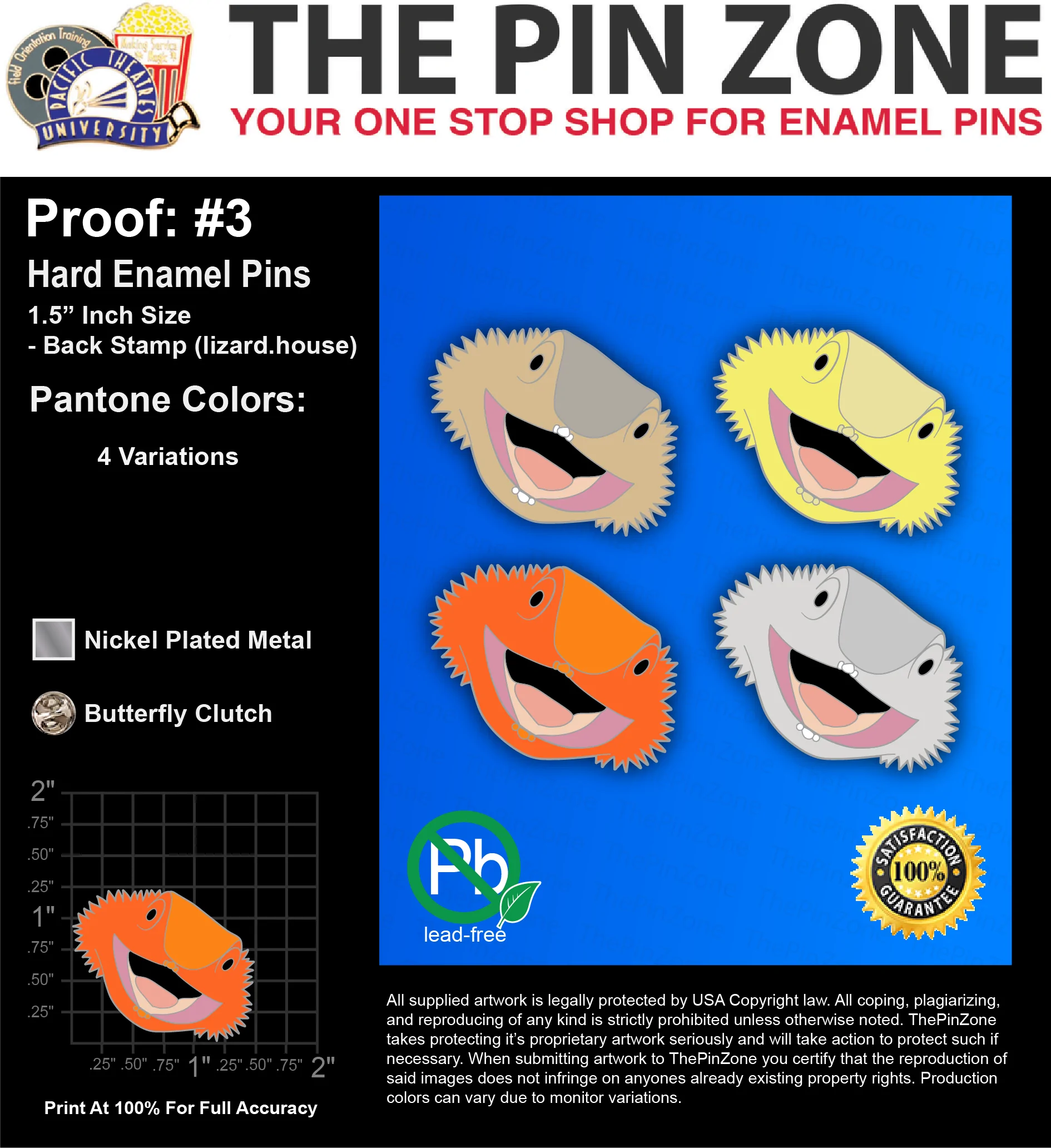 200 “DRAGON WATER” LAPEL PINS: PROOF #3