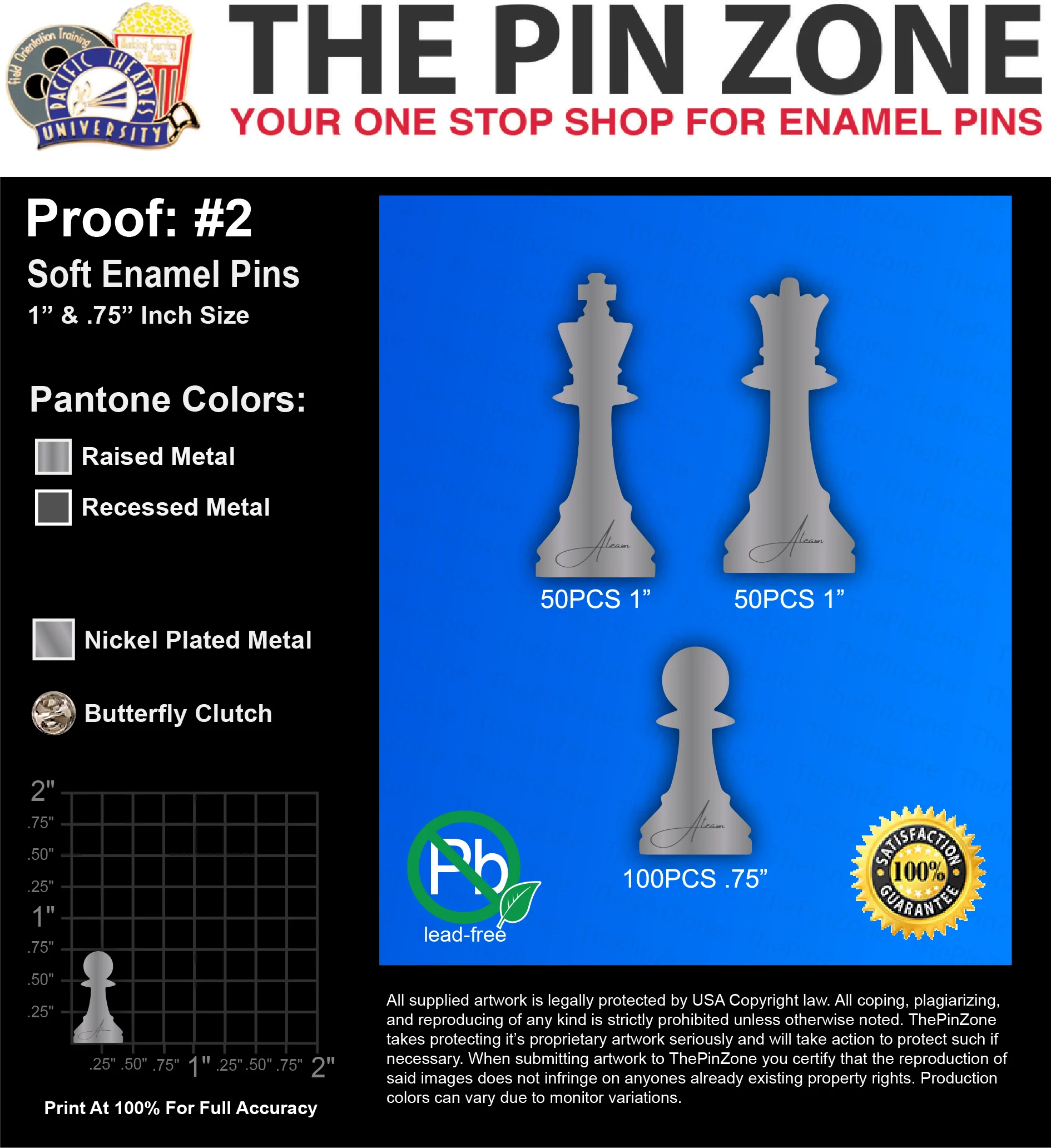 150 “FRANCIA O” LAPEL PINS: PROOF #2