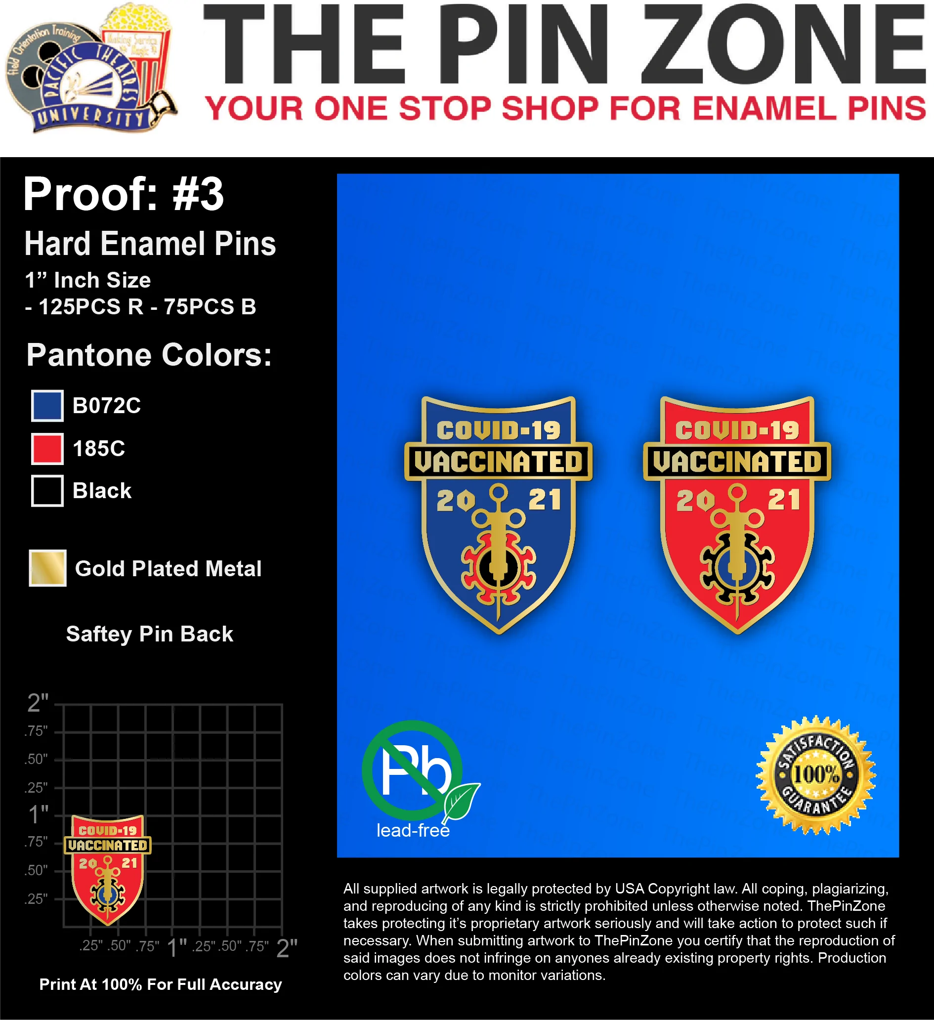 200 “BRIGHITA L” LAPEL PINS: PROOF #3