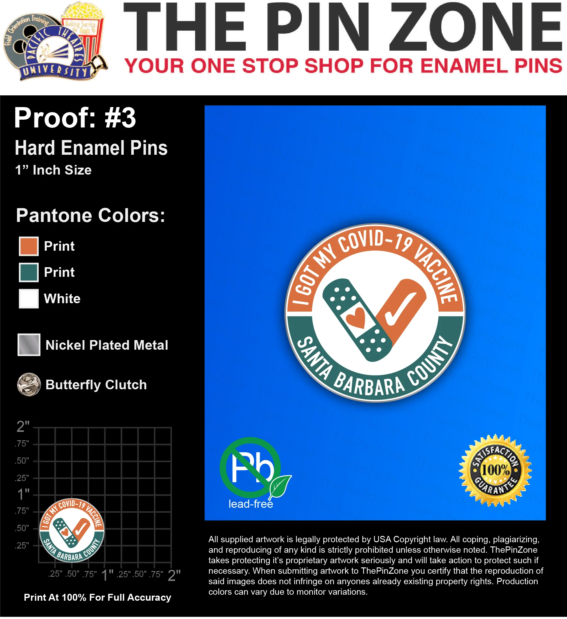 1000 โC19 SANTA Bโ LAPEL PINS: PROOF #3