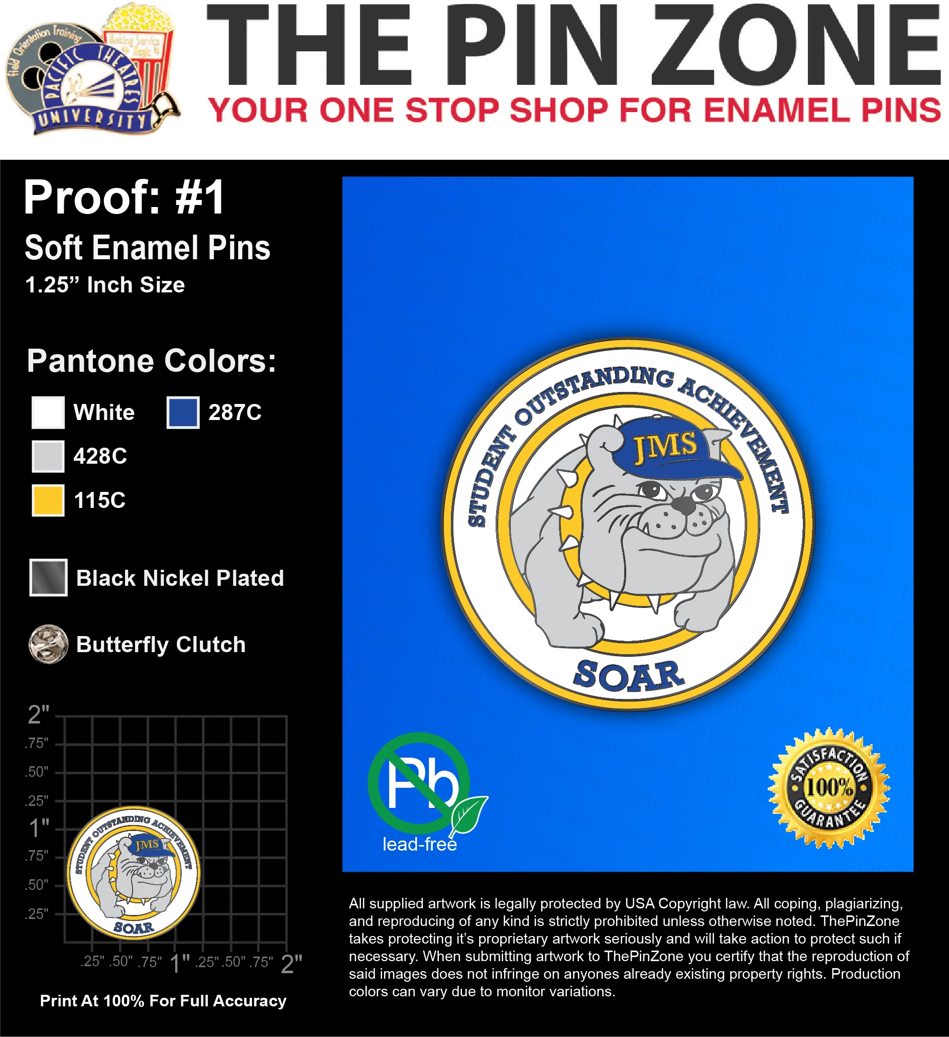 500 “SOAR” LAPEL PINS: PROOF #1