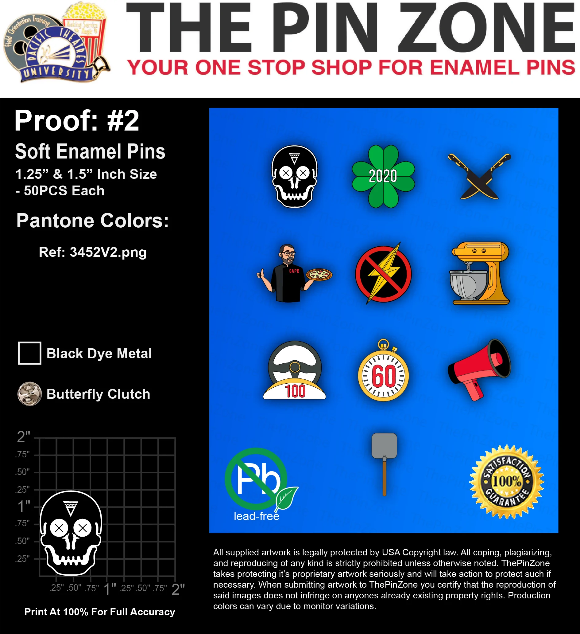 500 “GREENVILLE AVE PIZZA” LAPEL PINS: PROOF #2